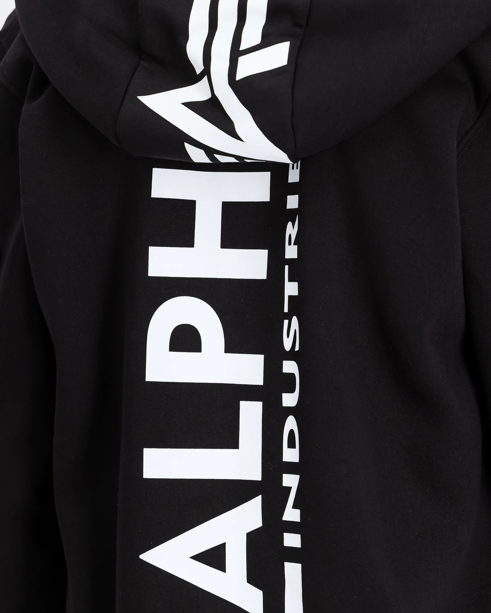 Back Print Zip Hoody Black