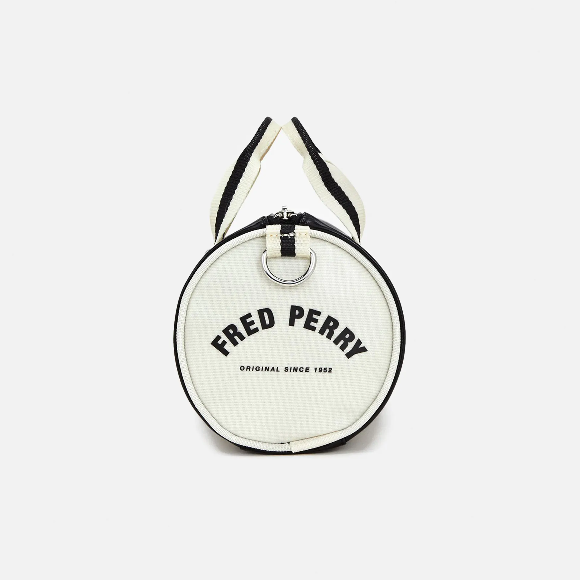 Fred Perry Classic Mini Barrel Bag Black/Ecru Fred Perry Classic Mini Barrel Bag Black/Ecru