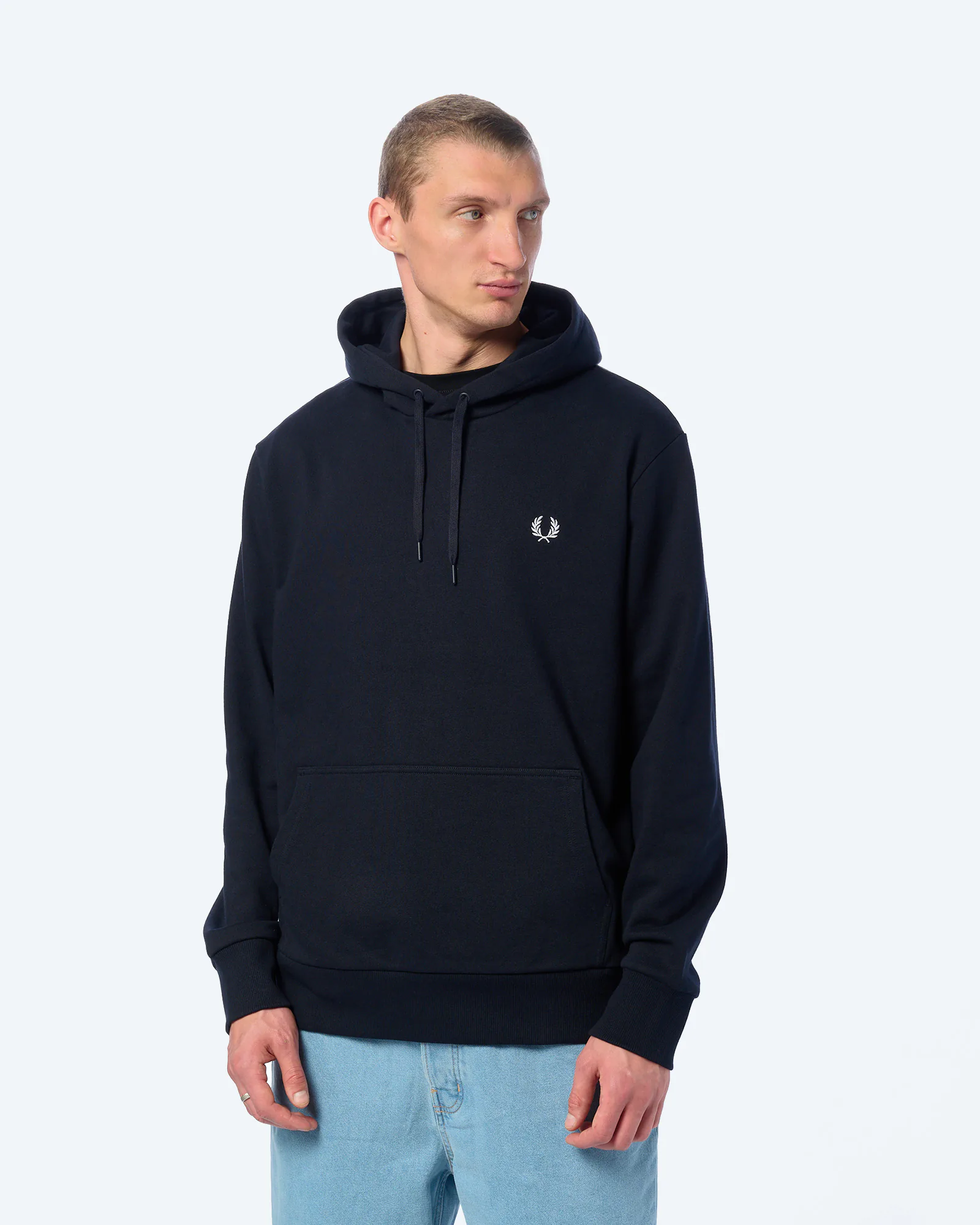Fred Perry Monogram Hooded Sweatshirt Navy