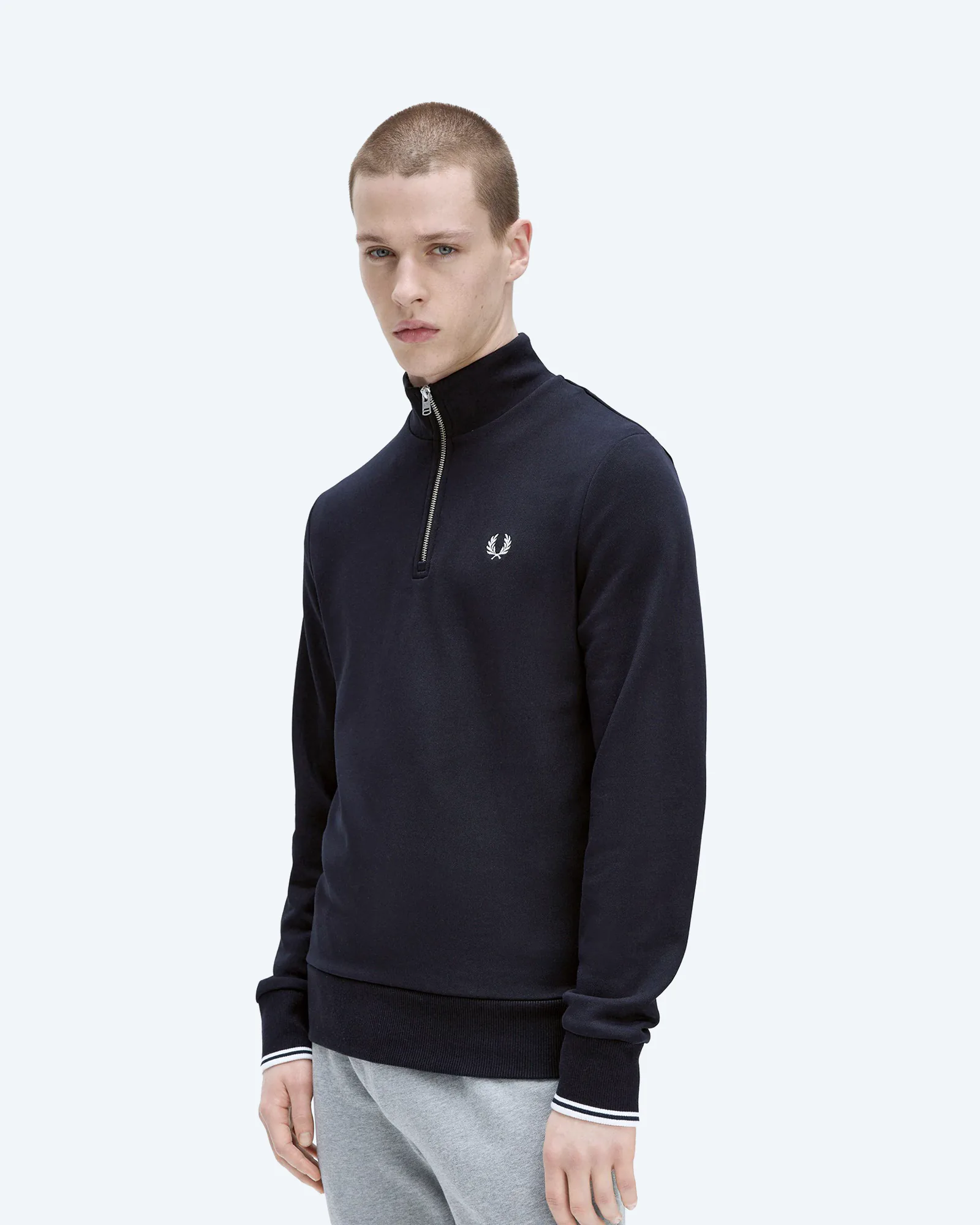Fred Perry Half Zip Sweatshirt Navy