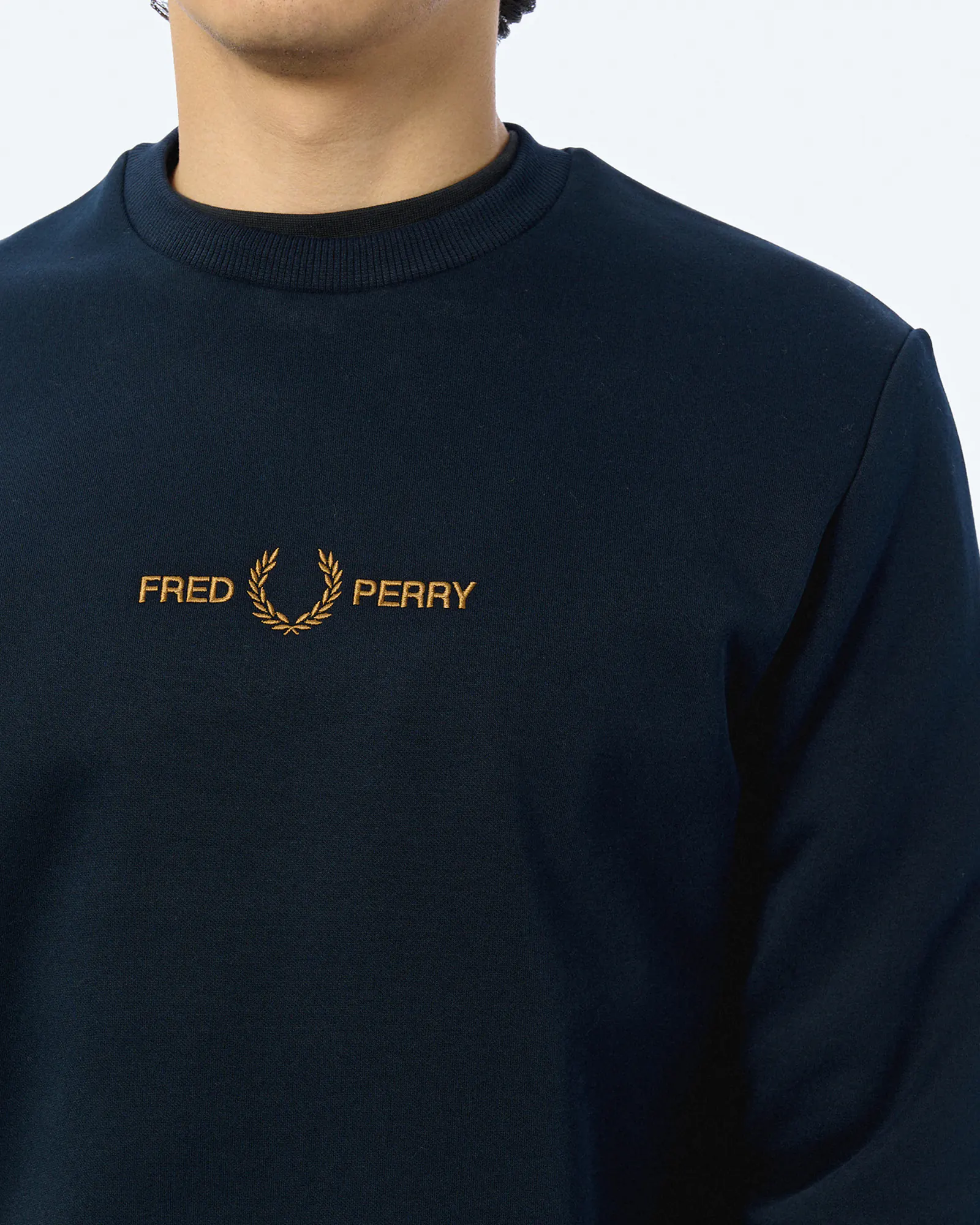 Fred Perry Embroidered Sweatshirt Navy Fred Perry Embroidered Sweatshirt Navy