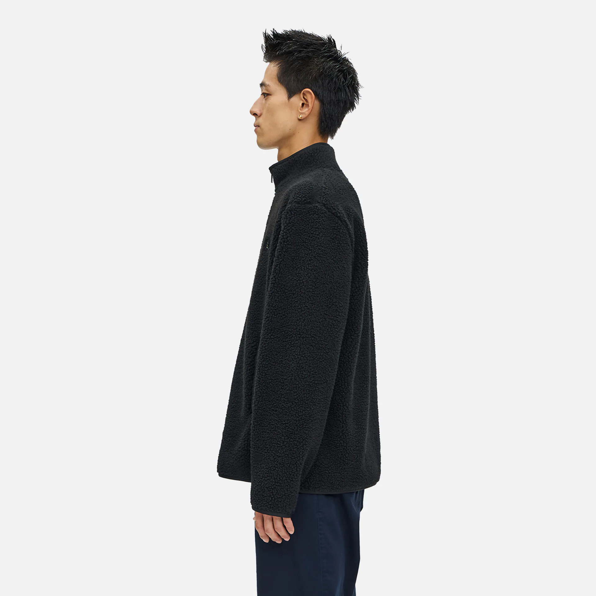 Fred Perry Zip Through Borg Fleece Jacket Black