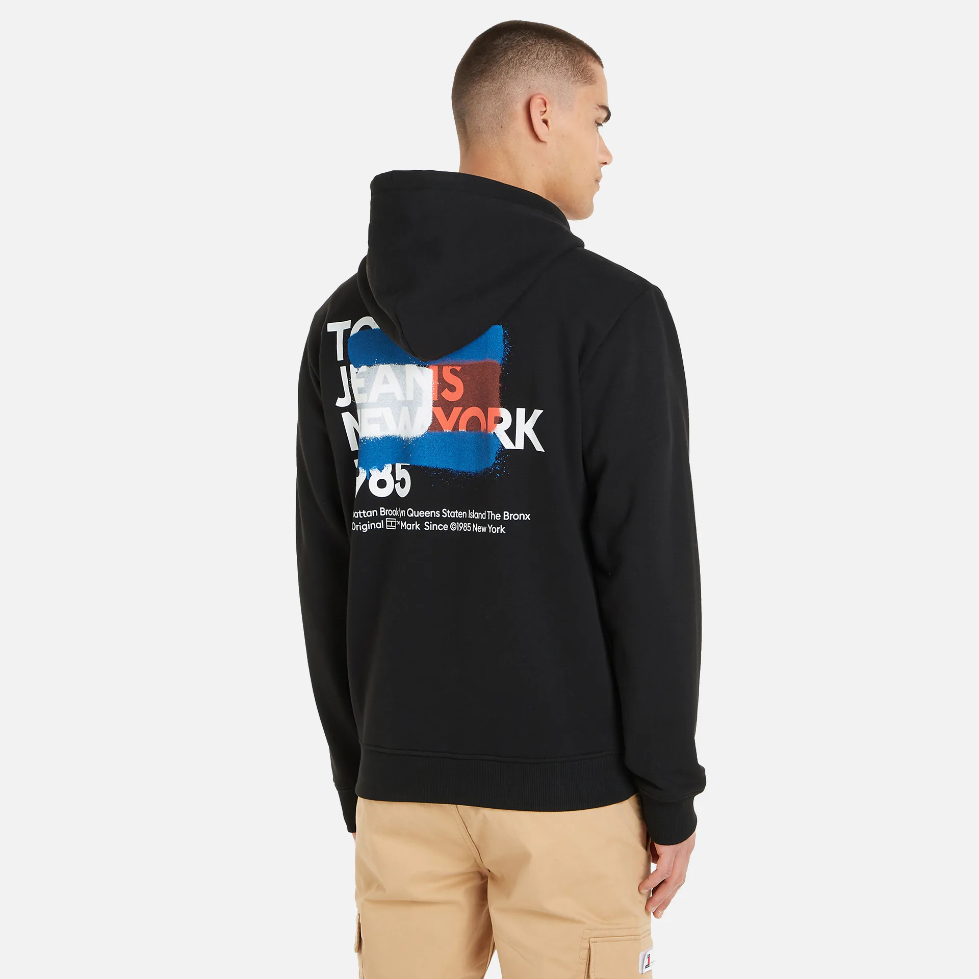 Tommy Jeans Reg Graffiti Zip Hoodie Black