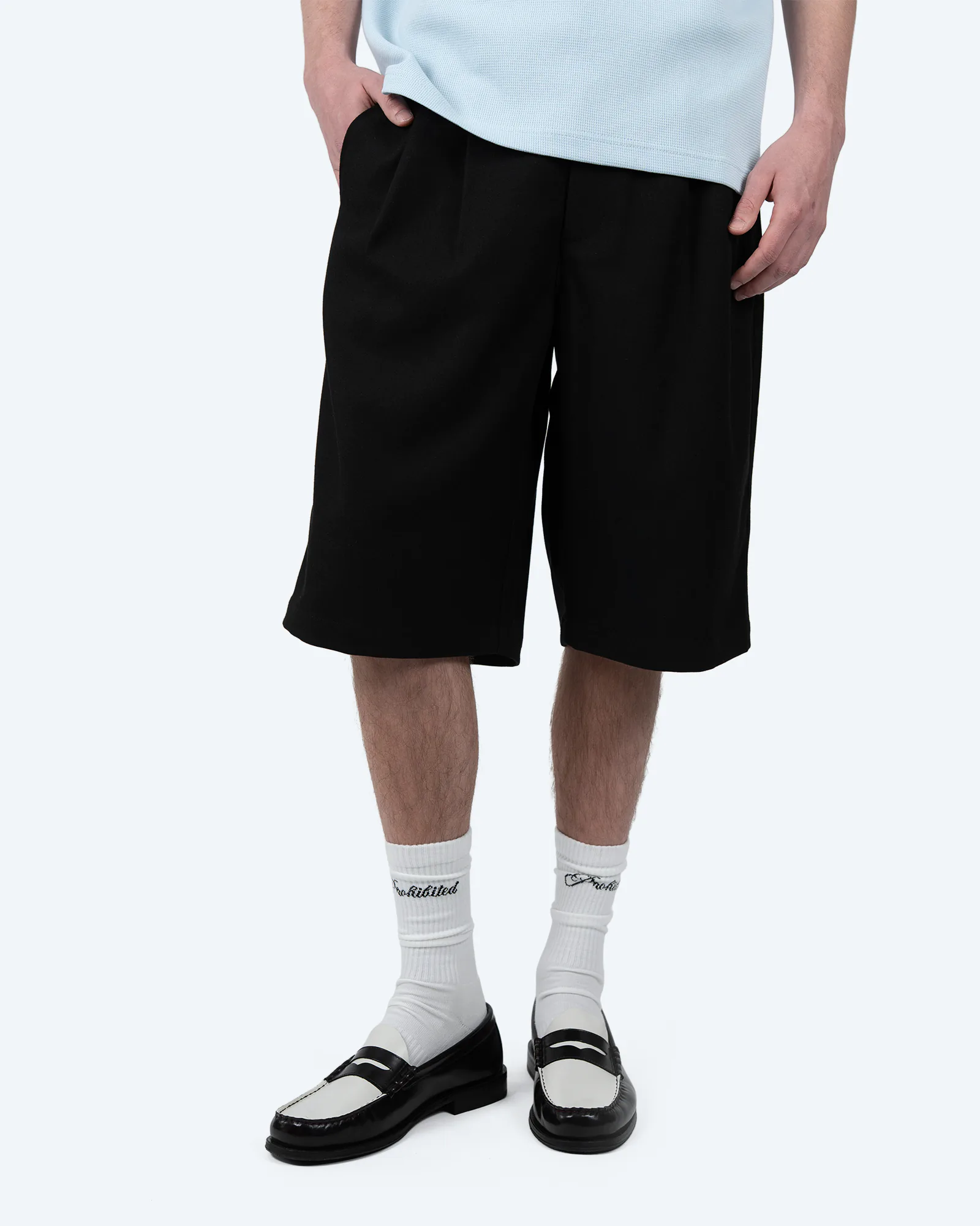 Prohibited Newport Pleated Shorts Black