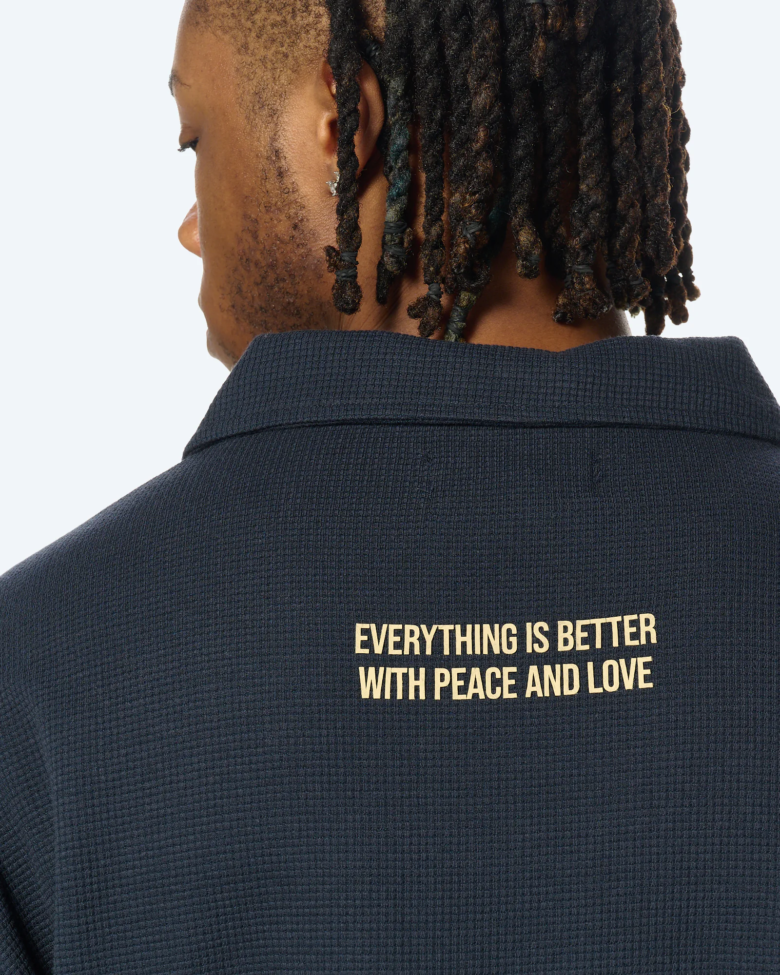 Another Cotton Peace Waffle Polo Blue