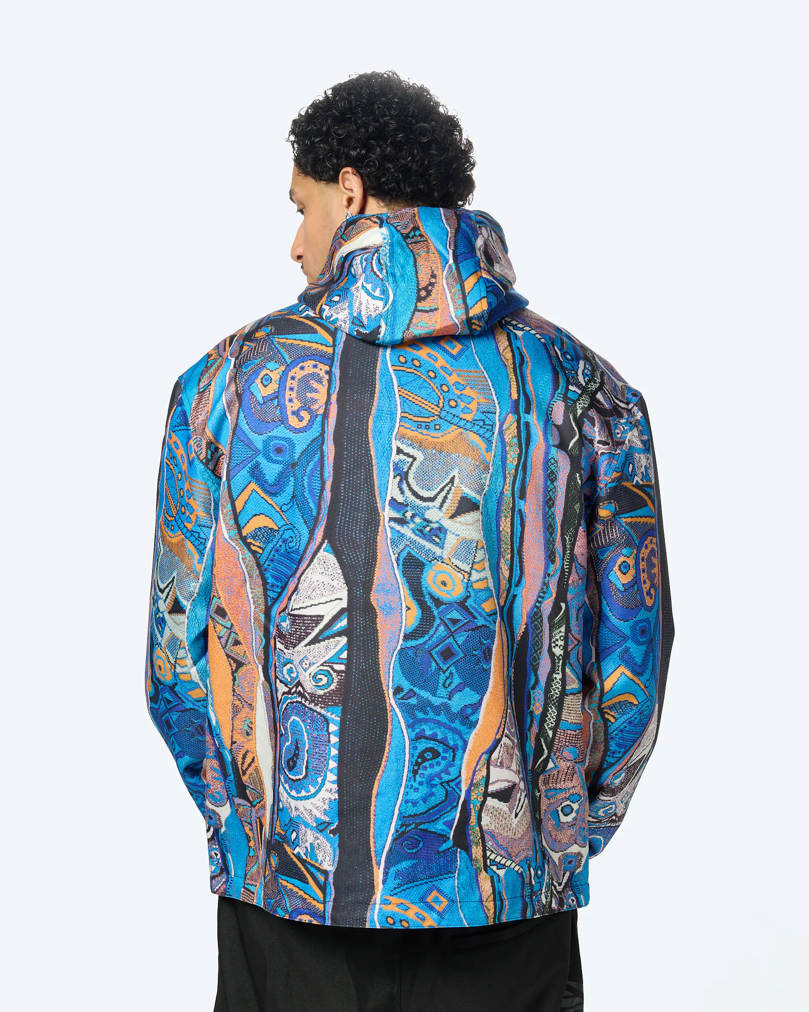 Colucci Reversible Signature Windbreaker AOP Blue Orange / Black