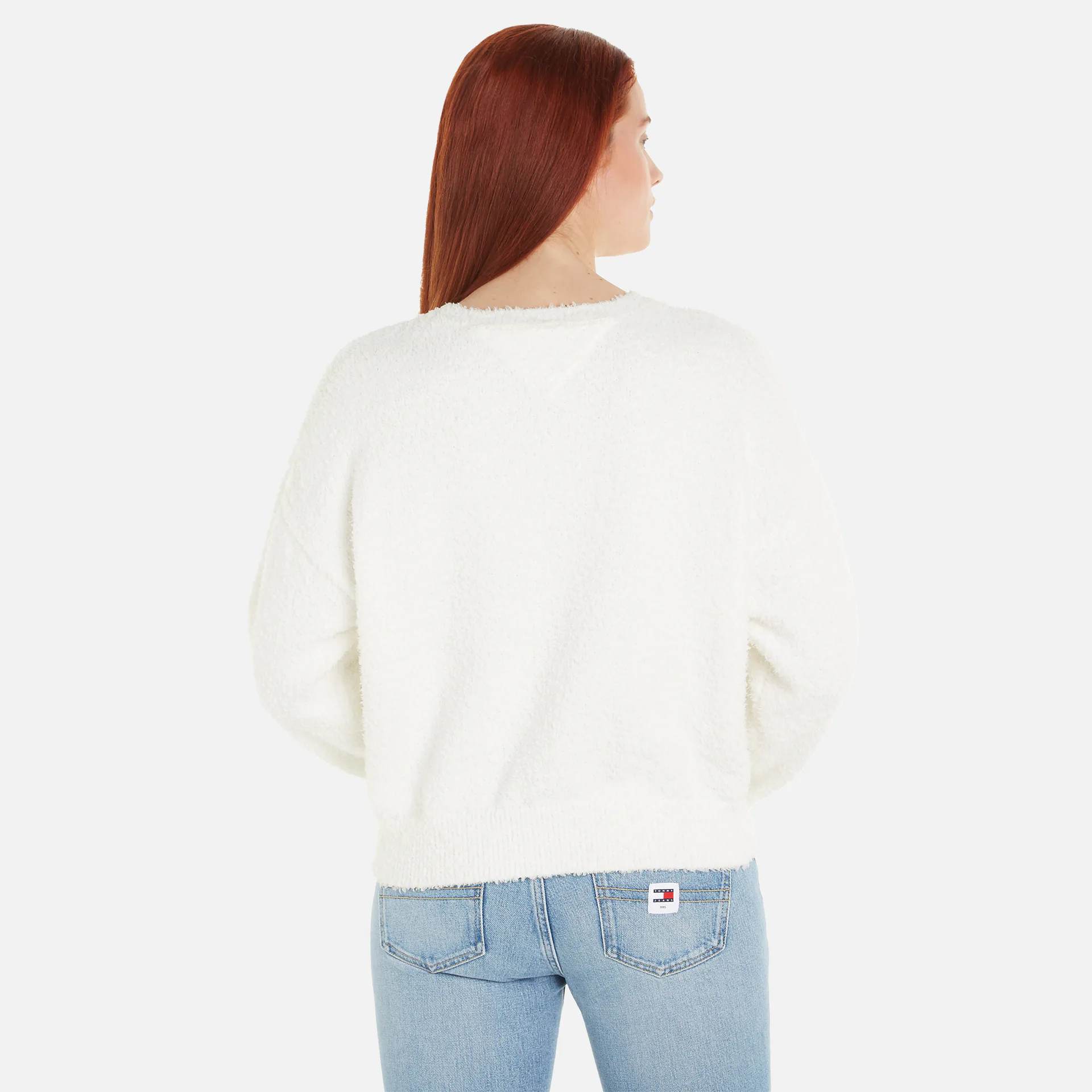 Tommy Jeans Center Flag Sweater Ext Ancient White