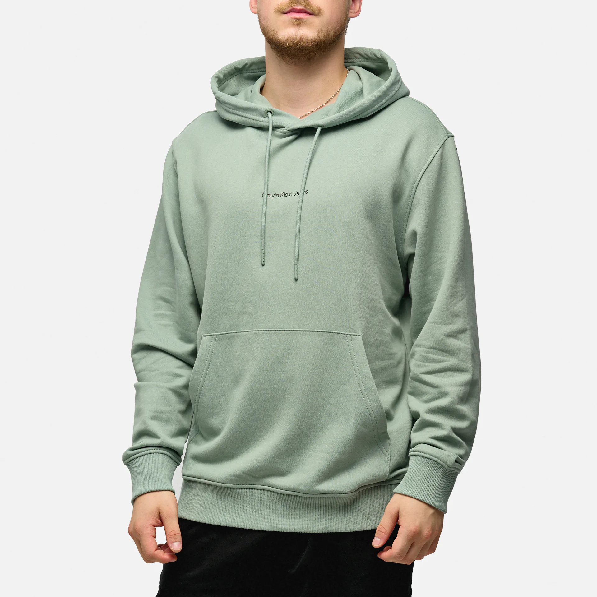 Calvin Klein Jeans Grid Monogram Hoodie Grey - Main Image