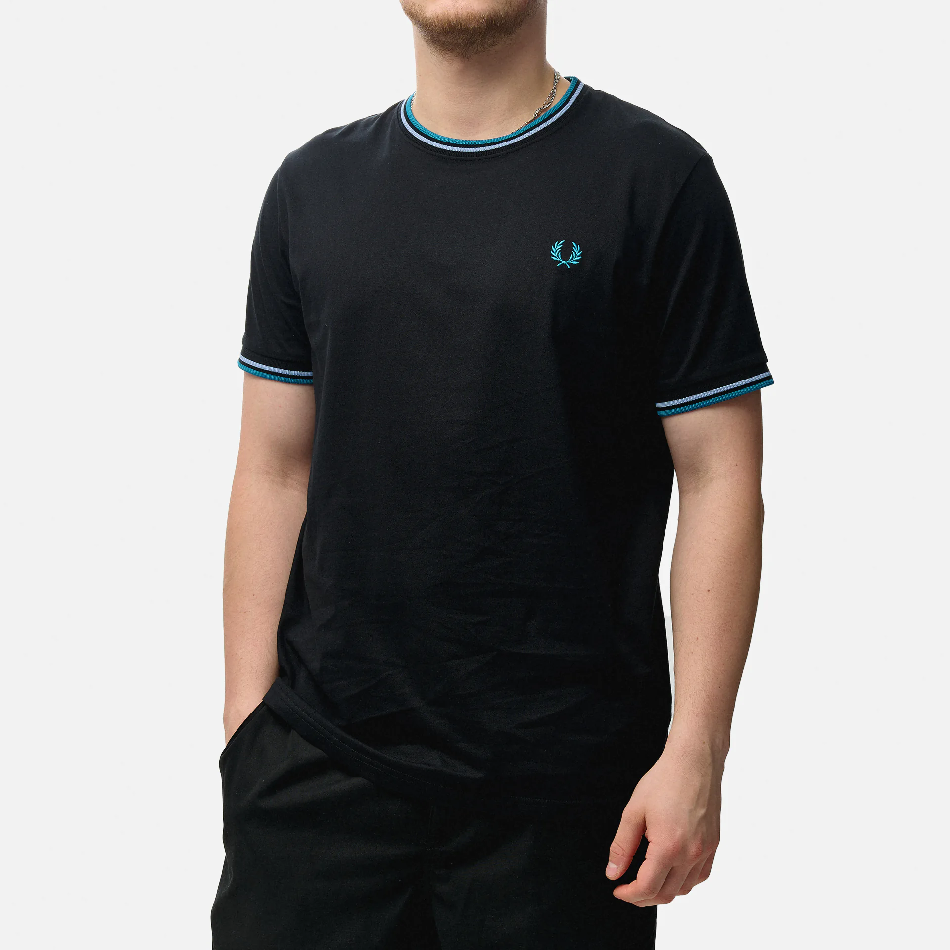 Fred Perry Twin Tipped T-Shirt Black/Light Smoke/Ocean