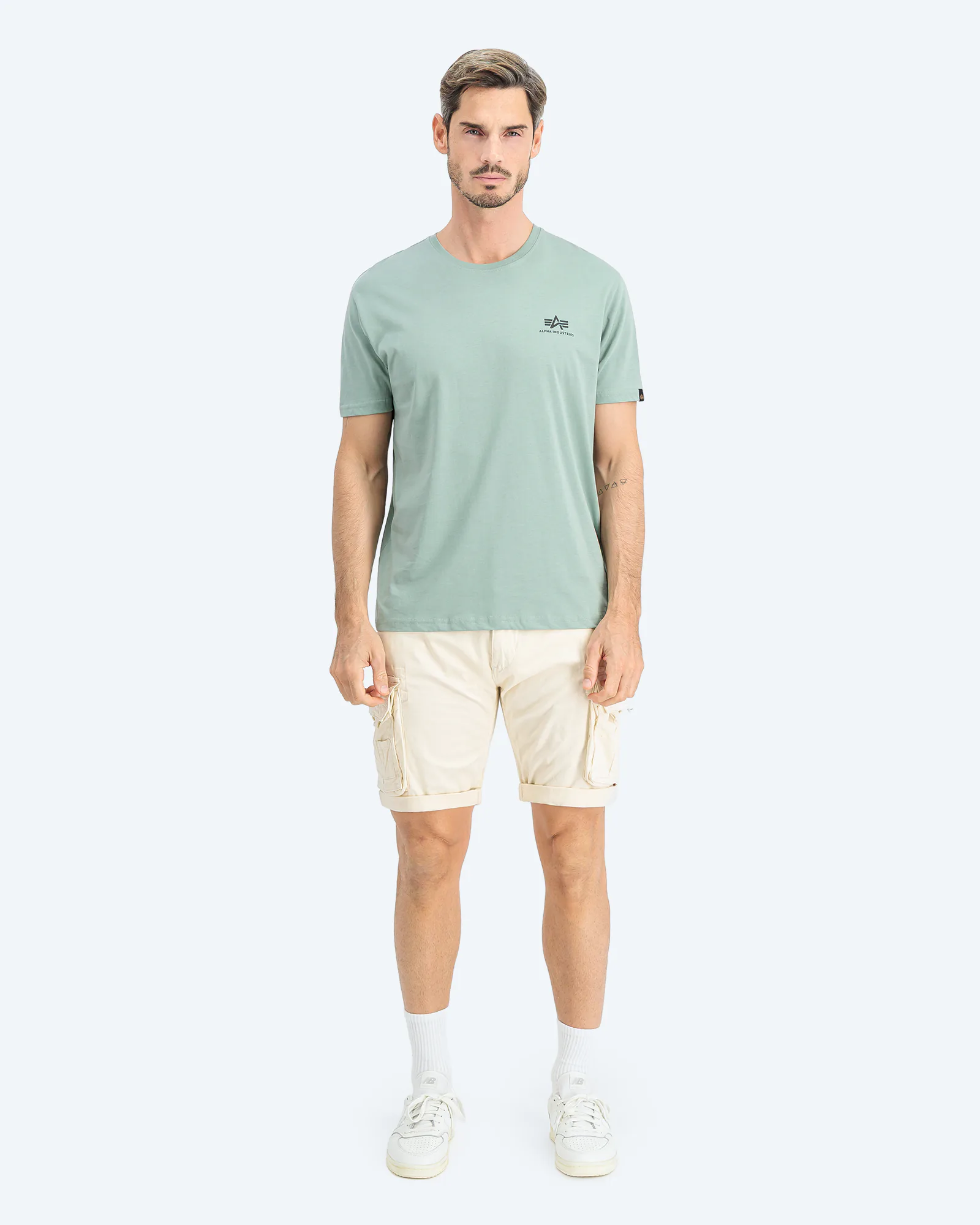 Basic T-Shirt Small Logo Dusty Green