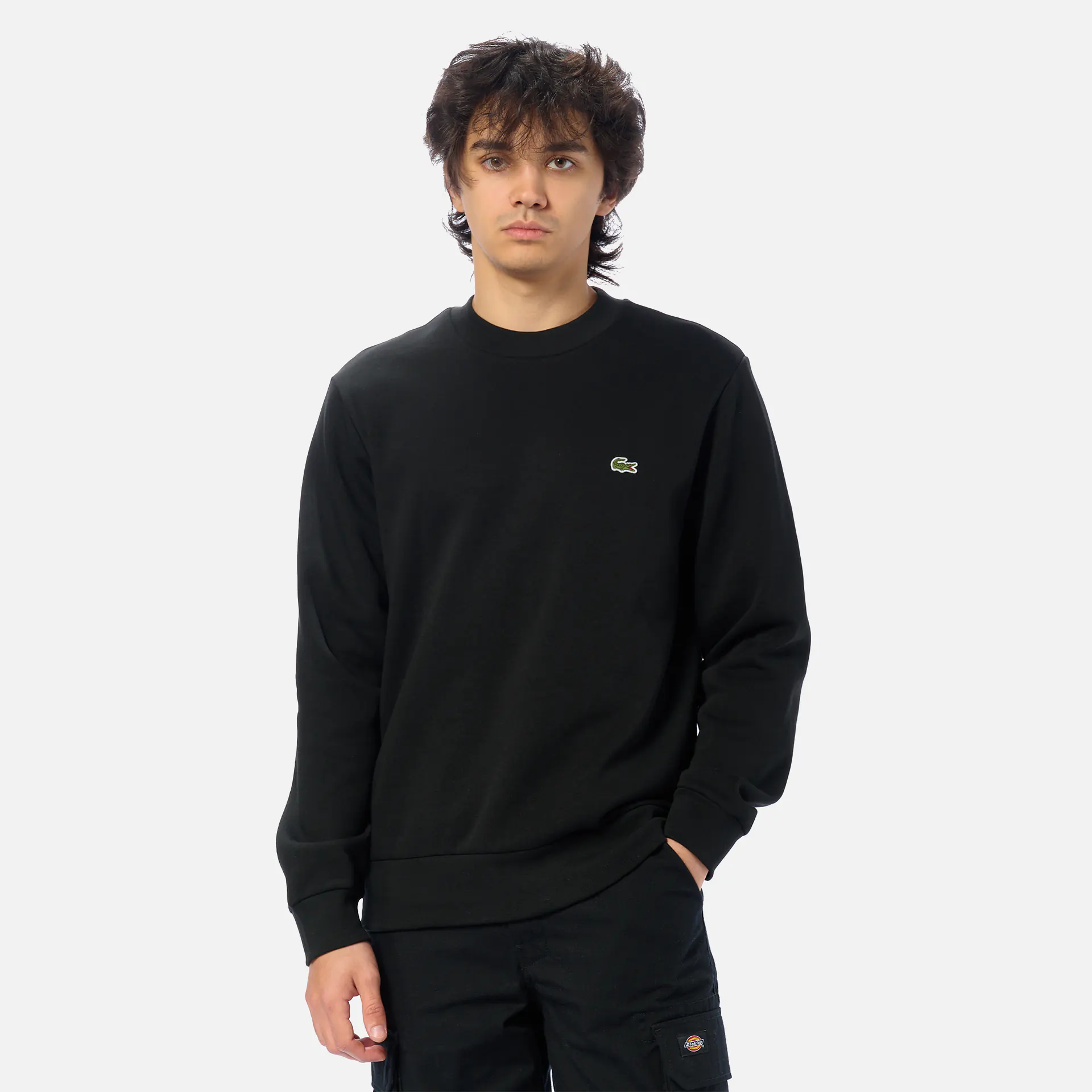 Lacoste Organic Brushed Cotton Pullover Black