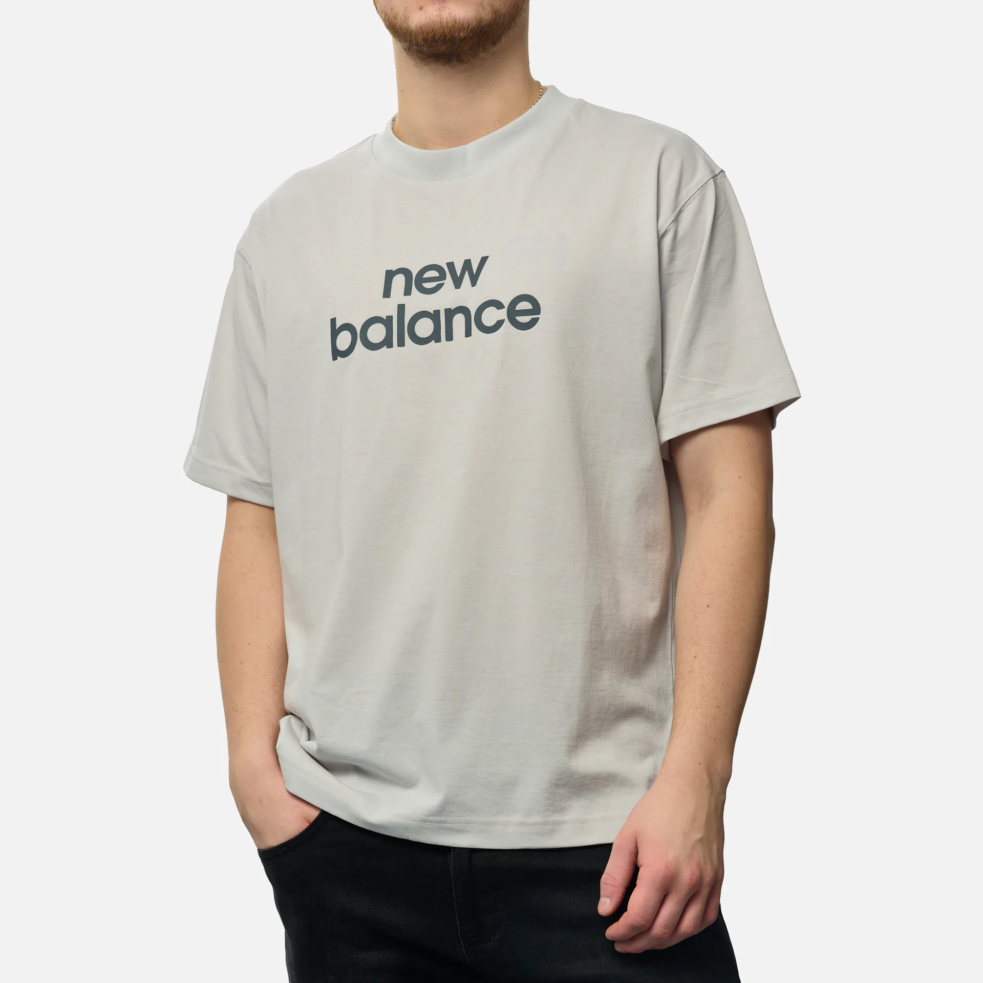 New Balance Relaxed Linear T-Shirt Grey Matt