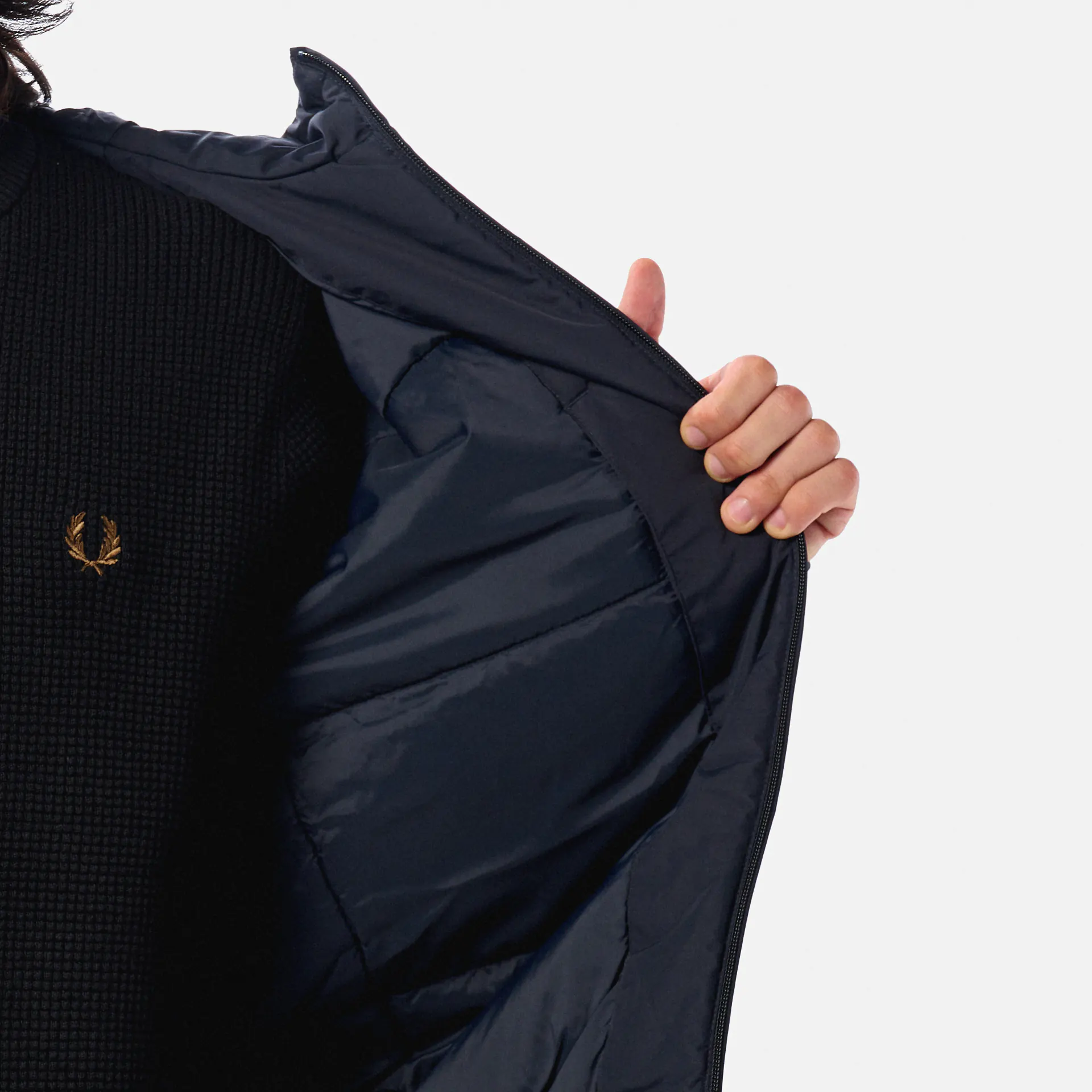 Fred Perry Hooded Brentham Jacket Navy
