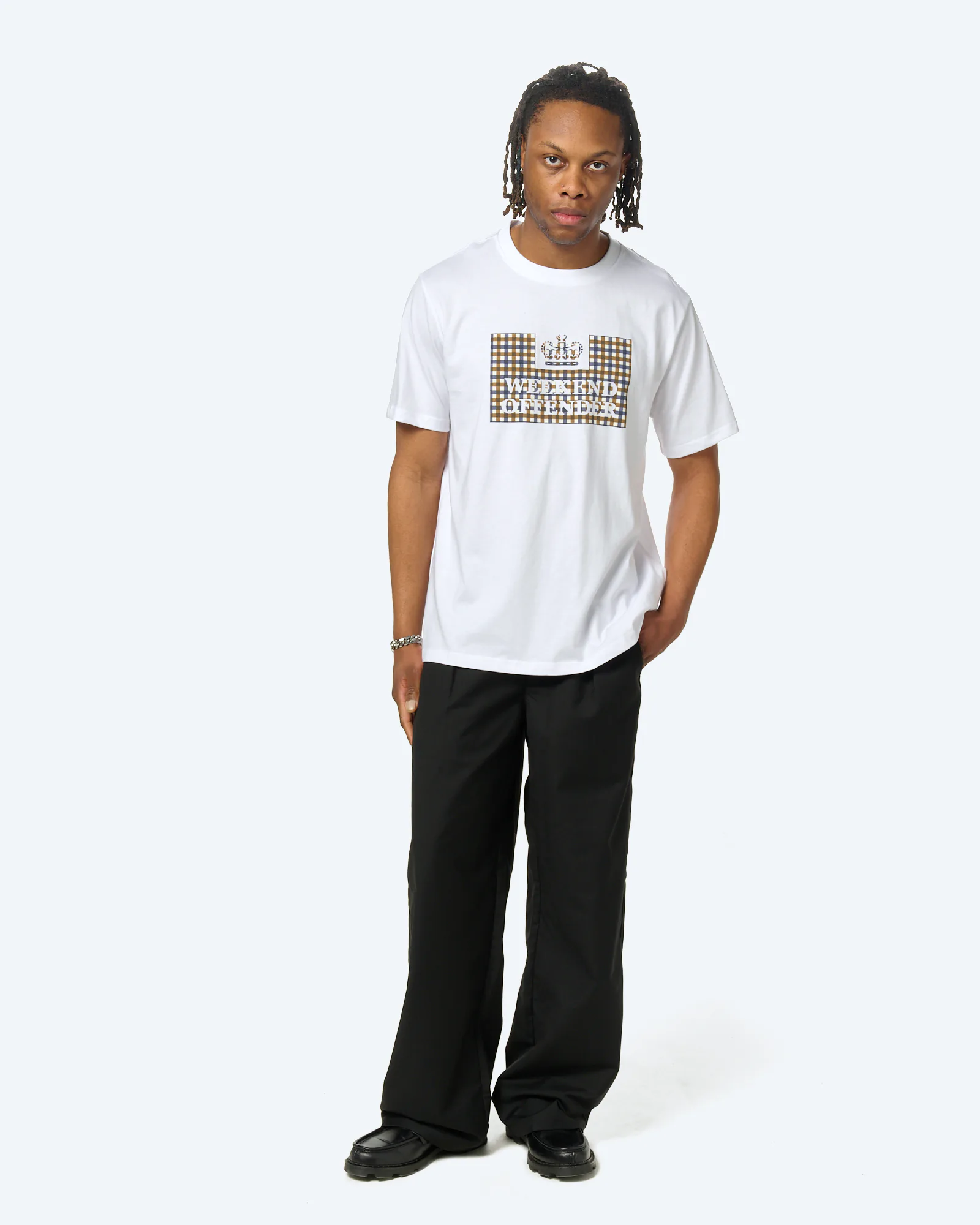 Weekend Offender Shevchenko Mid House Check Prison T-Shirt White