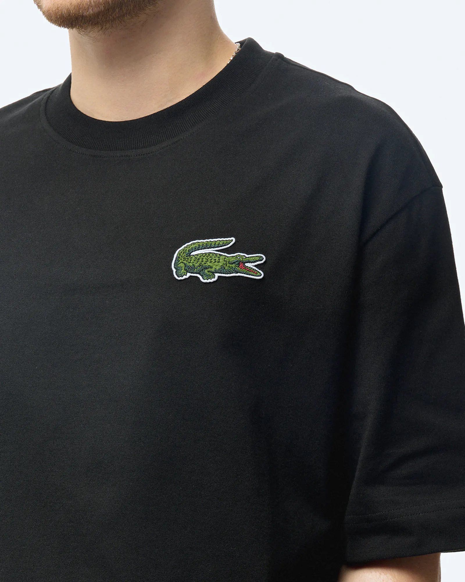 Lacoste Large Crocodile T-Shirt Black Lacoste Large Crocodile T-Shirt Black