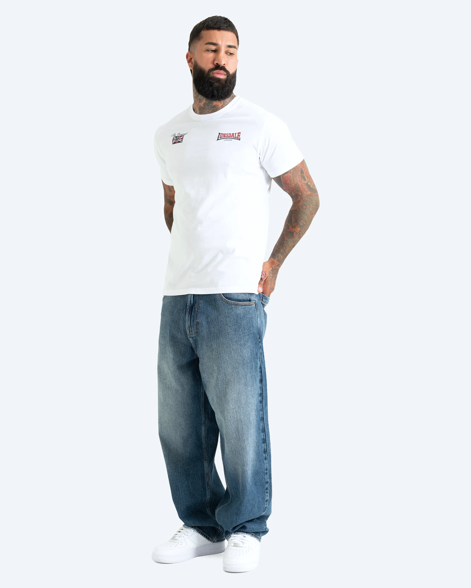 Wanstead T-Shirt White/Dark Navy/Dark Red