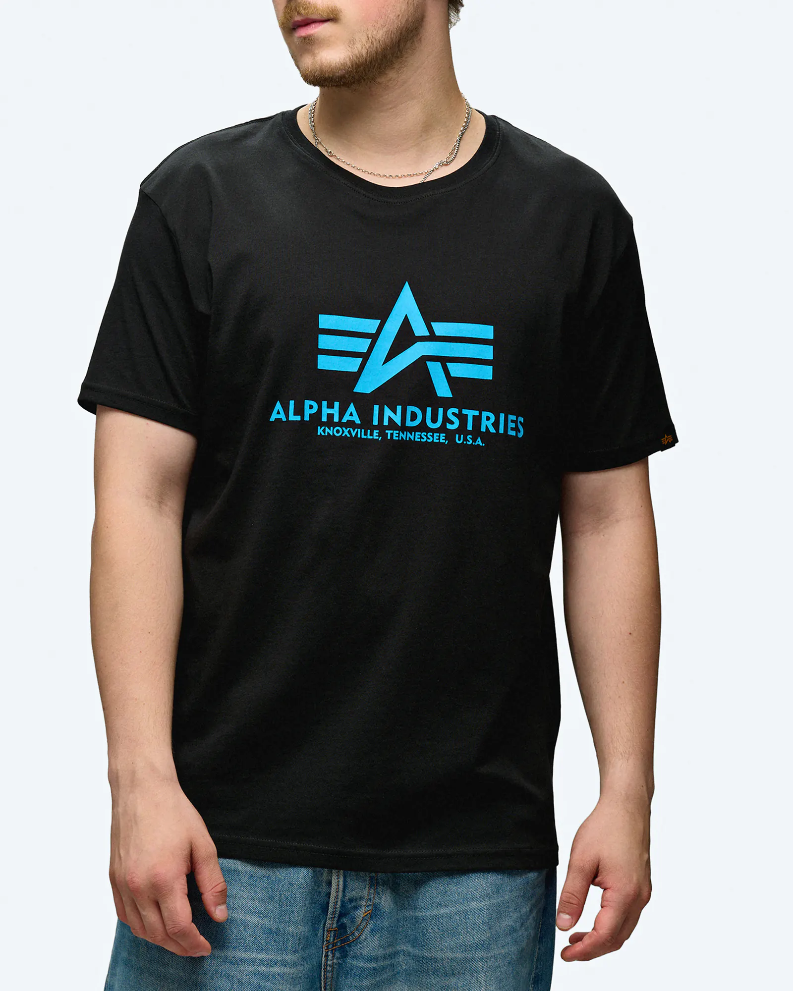 Alpha Industries Basic T-Shirt Black/Blue Alpha Industries Basic T-Shirt Black/Blue