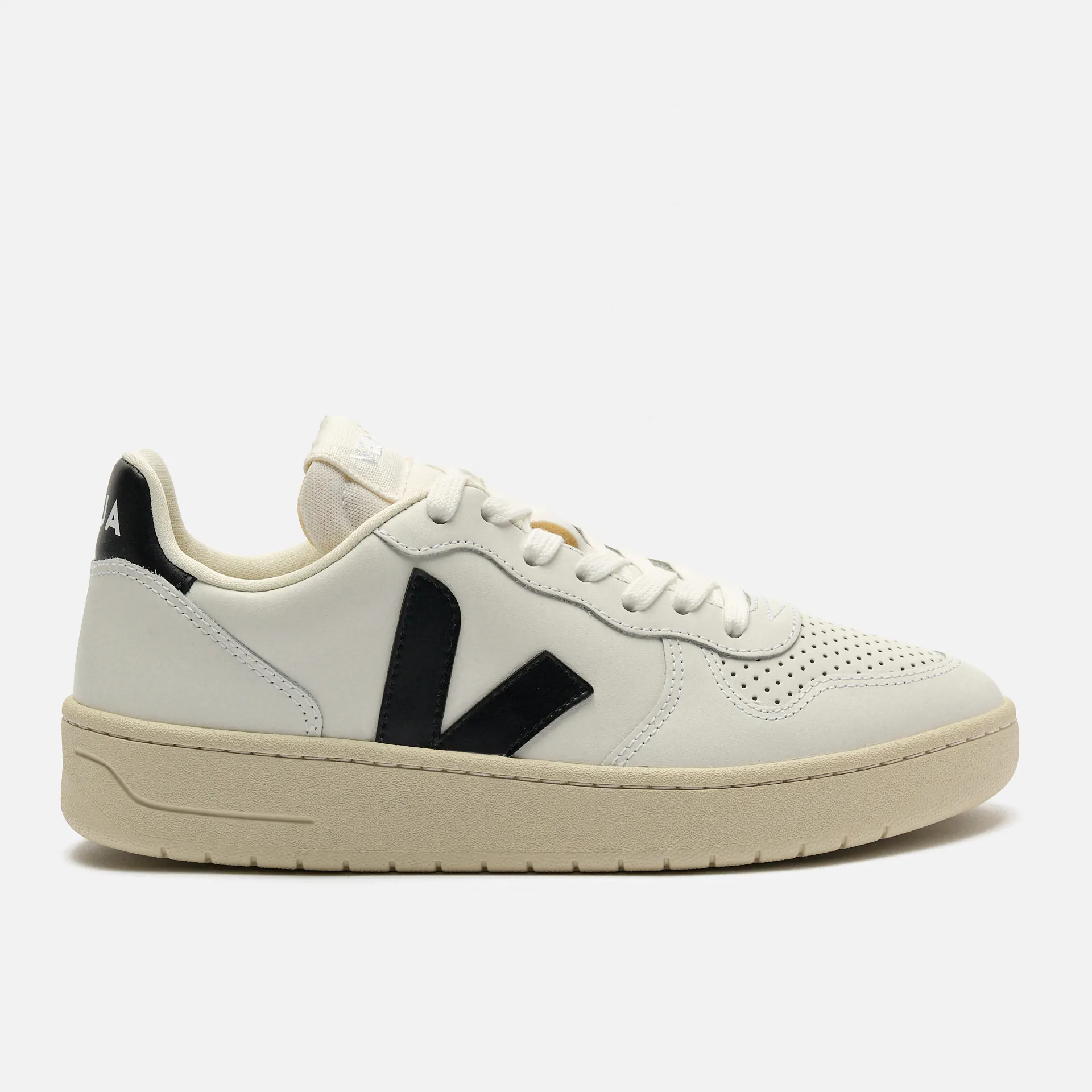 Veja Women V-10 Prime Leather Sneaker Extra-White/Black