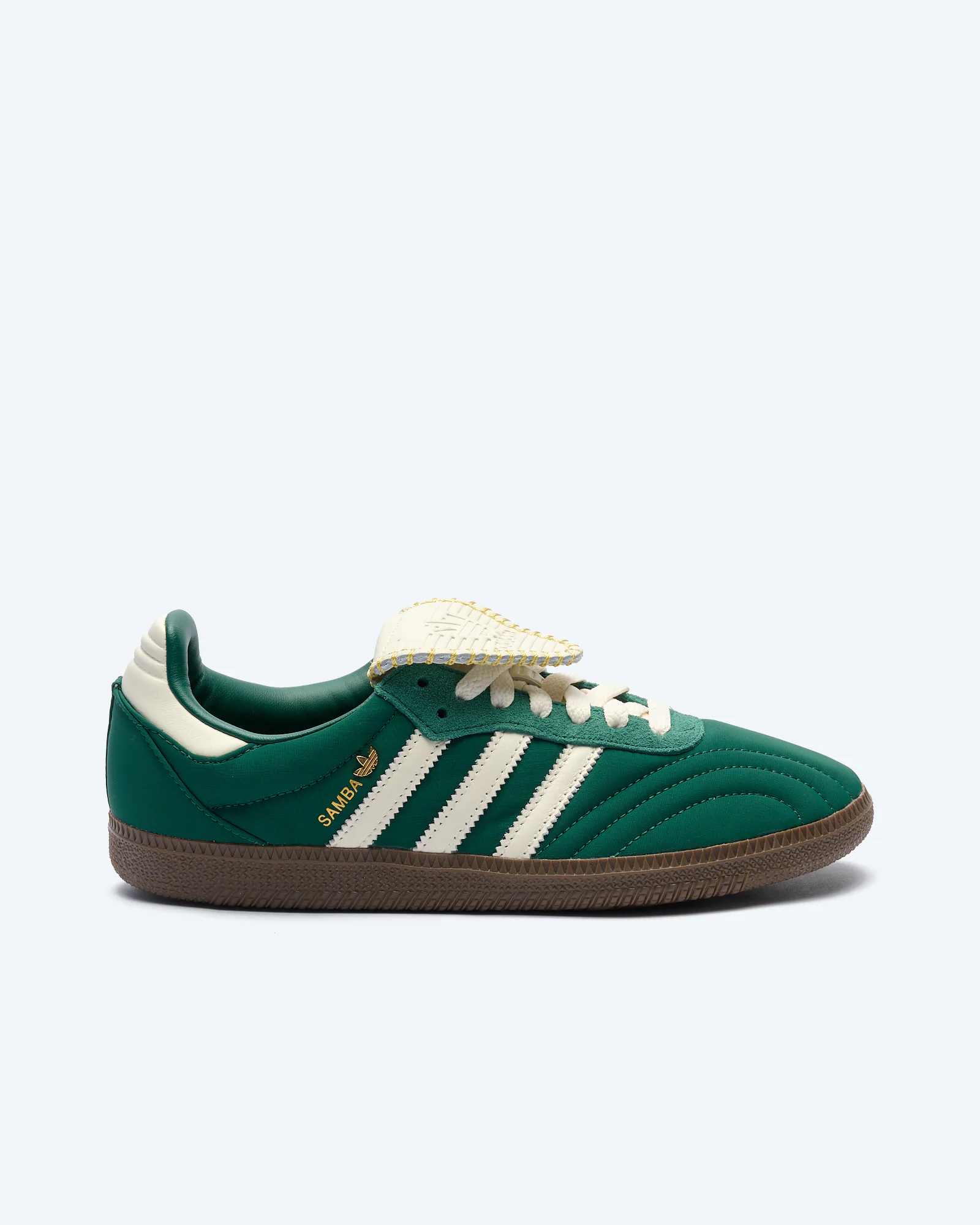 adidas Originals Samba Long Tongue Sneaker Cream Core Green/Chalk White/Gold Metallic