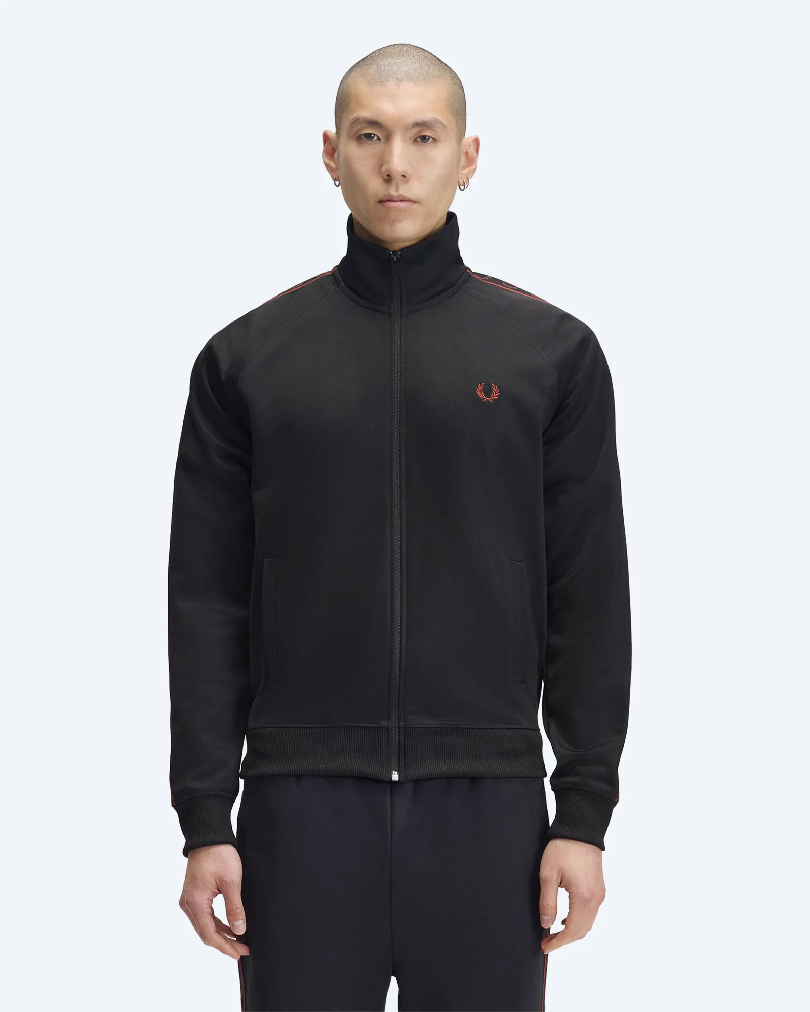 Contrast Tape Track Jacket Black