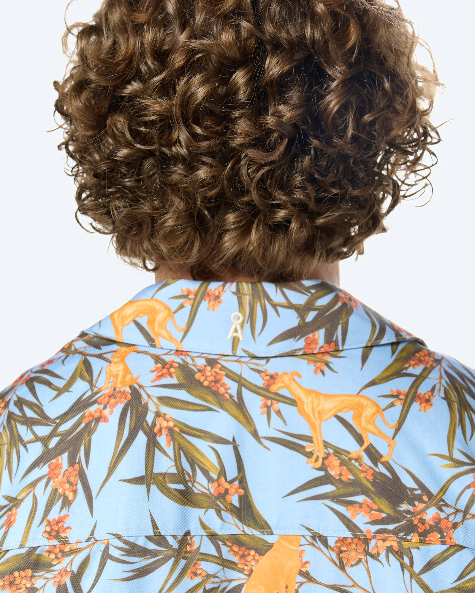 ARMEDANGELS AOP Dog Shortsleeve Shirt Wedgwood