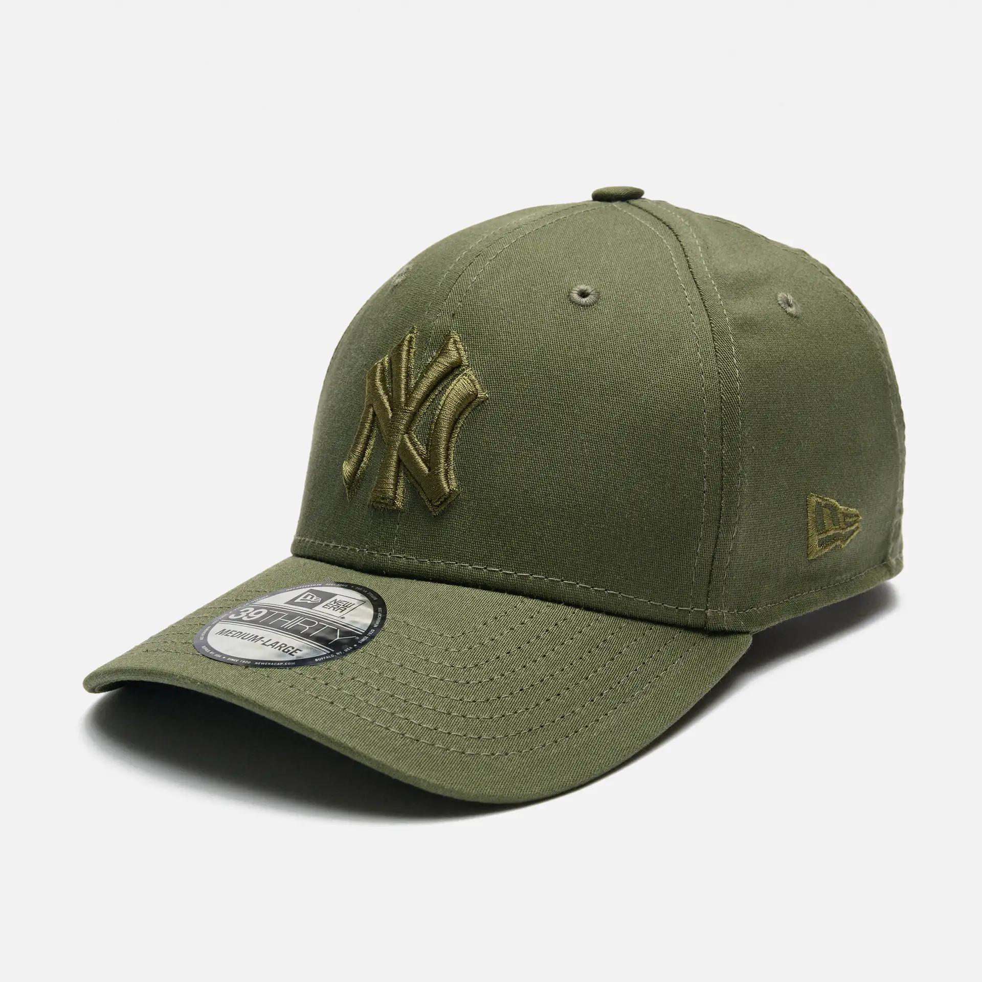 New Era MLB NY Yankees Outline 39Thirty Stretch Fit Cap Olive