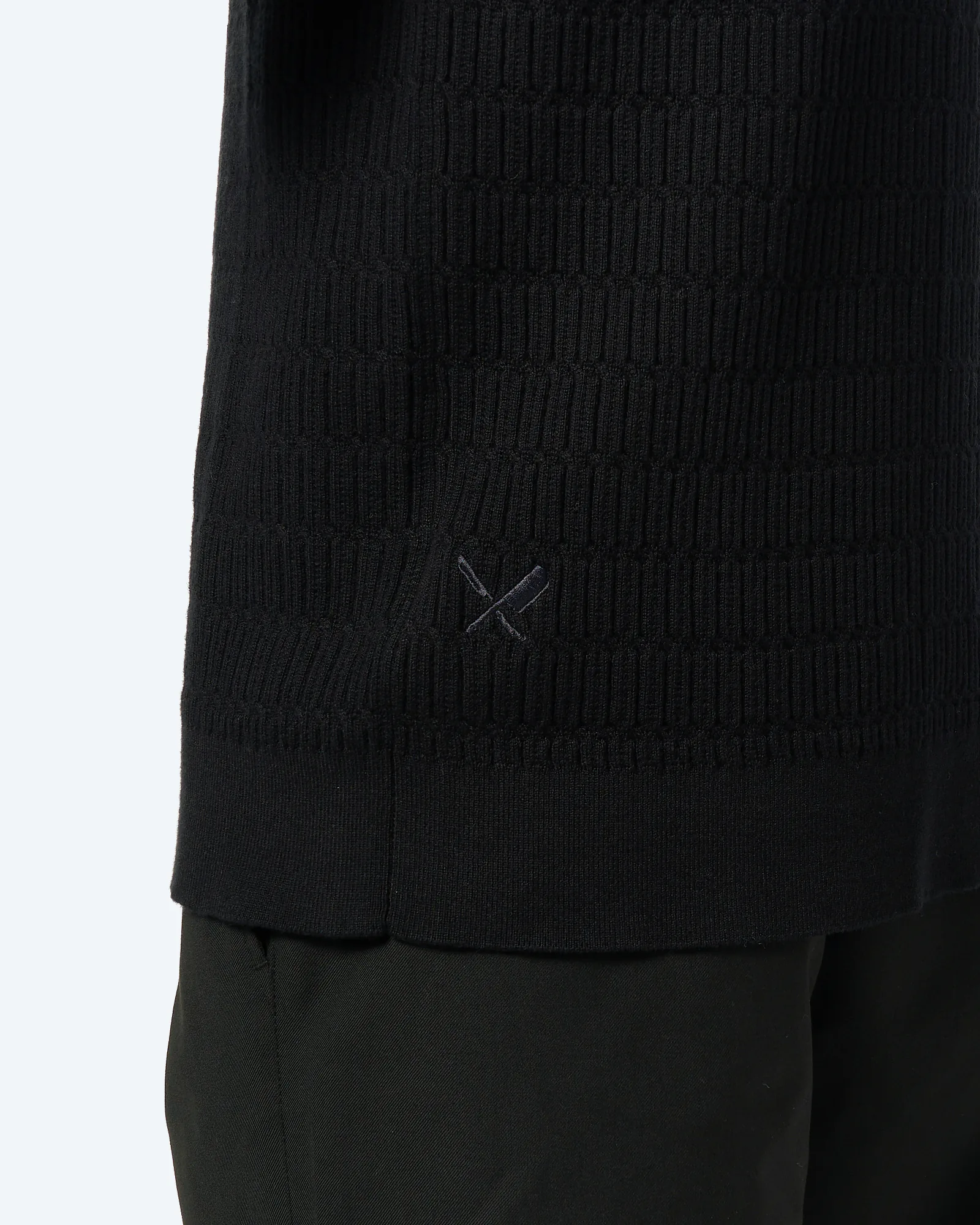 Distorted People Cable Knit Shirt Black