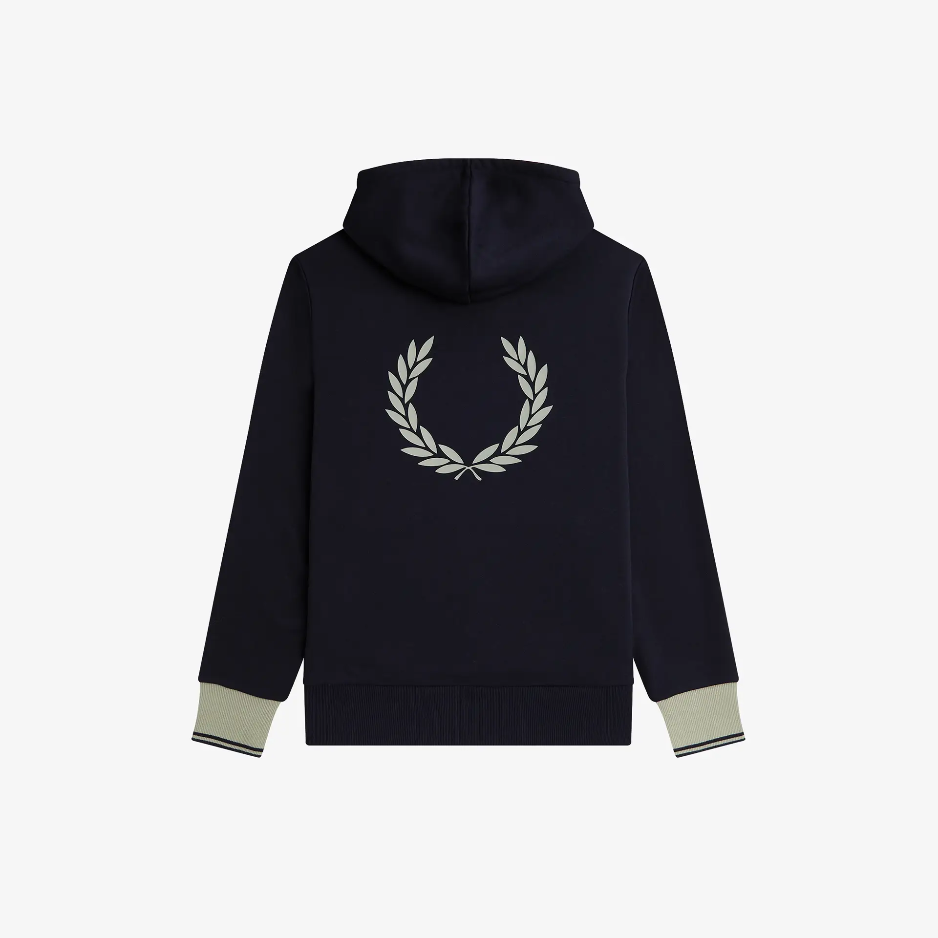 Fred Perry Contrast Cuff Laurel Hooded Sweatshirt Navy