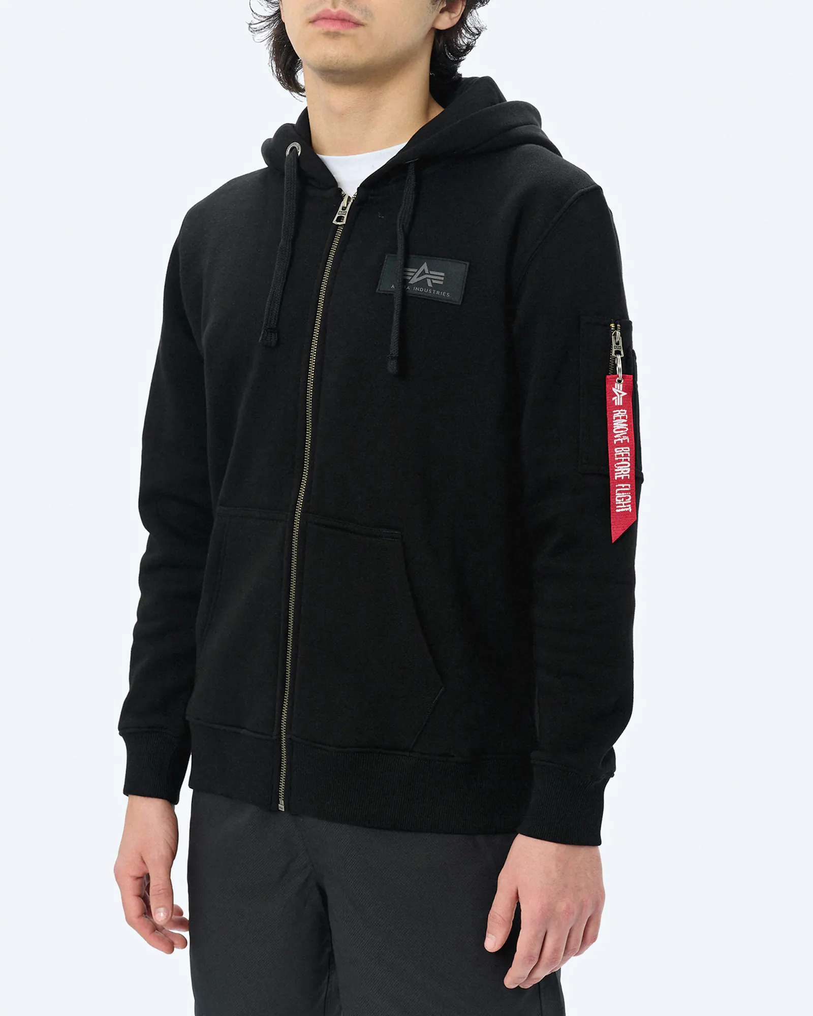 Alpha Industries Back Print Zip Hoody Black Alpha Industries Back Print Zip Hoody Black
