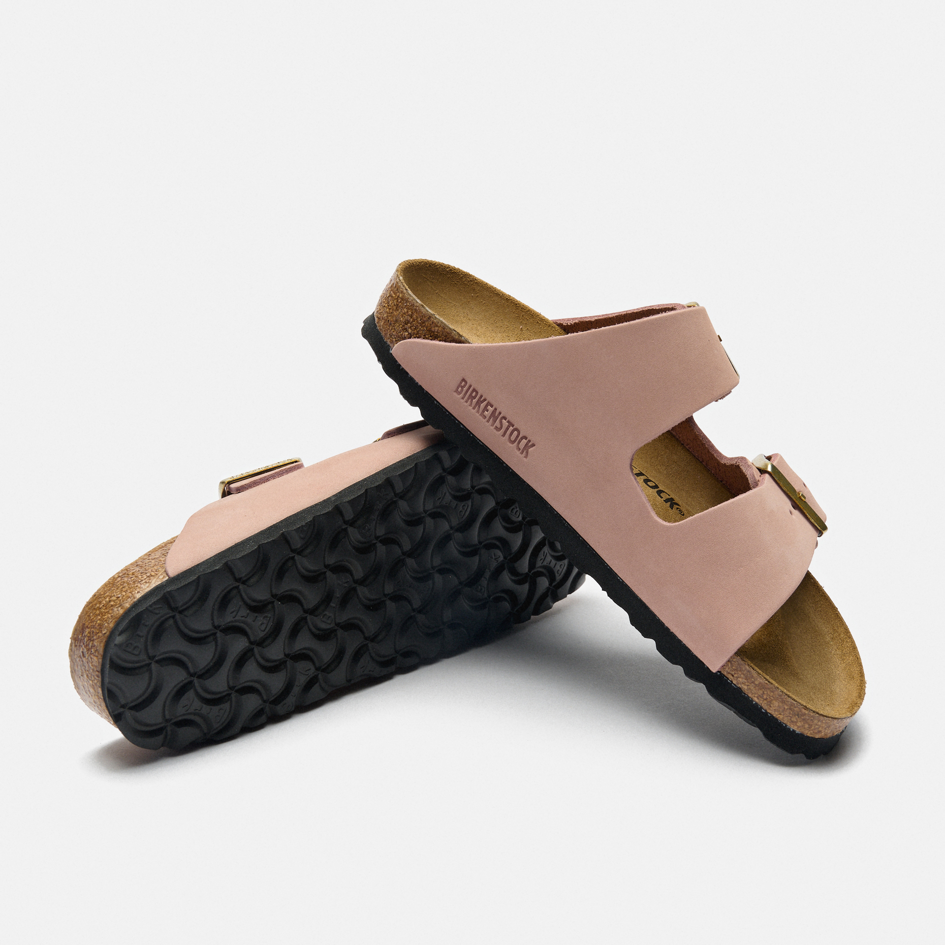 Birkenstock Arizona Nubuck Leather Sandals Narrow Soft Pink