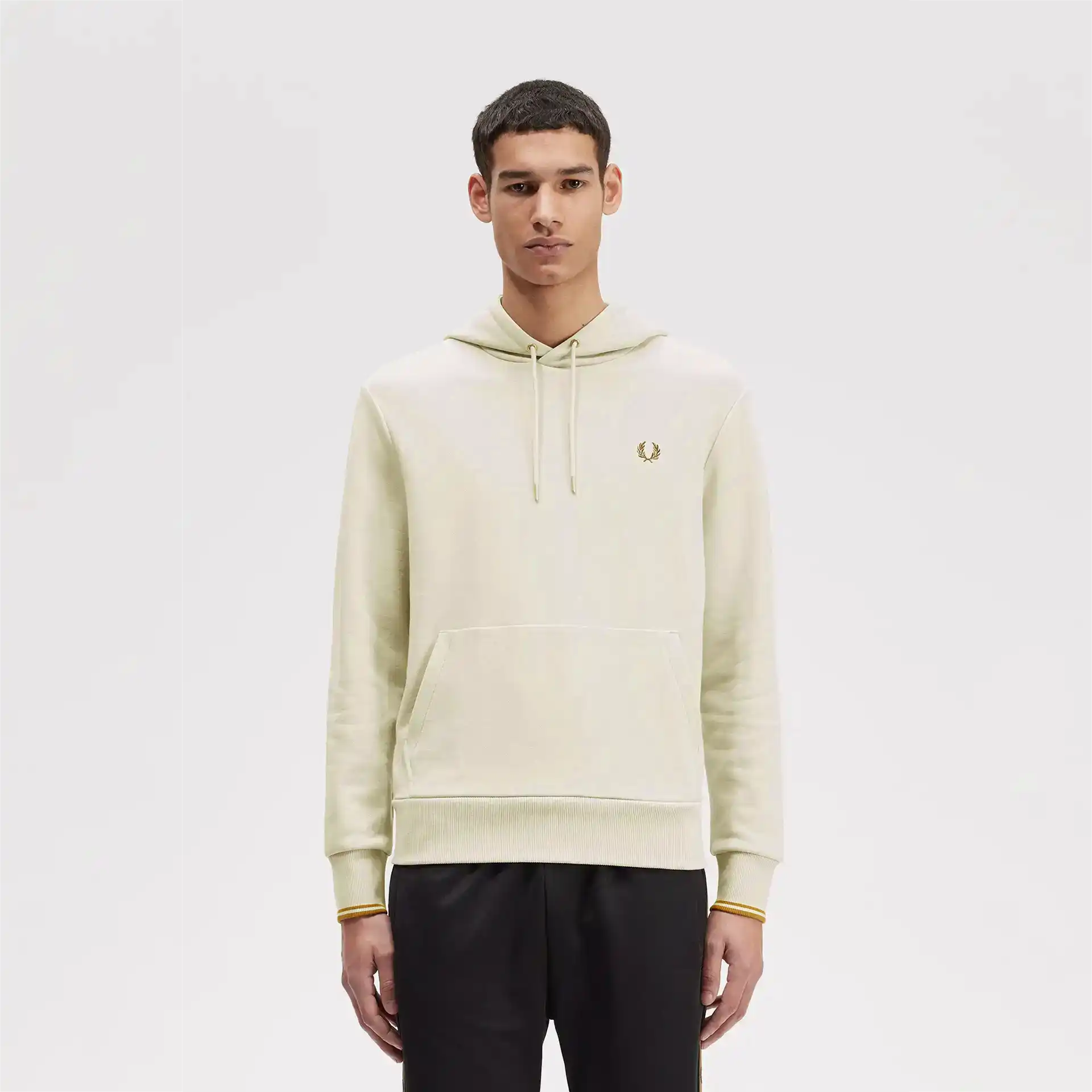 Fred Perry Tipped Hooded Sweatshirt Oatmeal