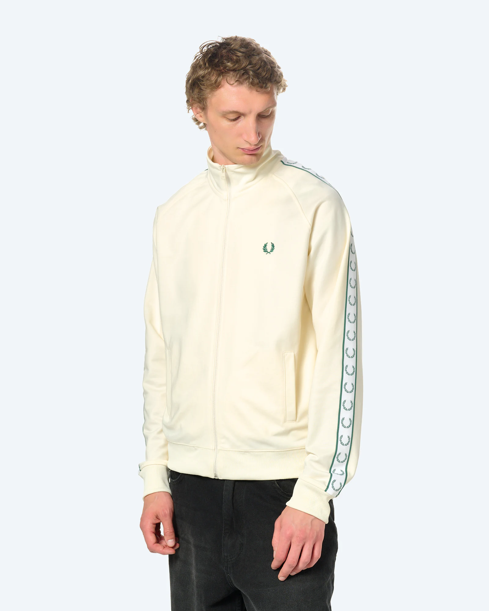 Fred Perry Contrast Tape Track Jacket Ecru