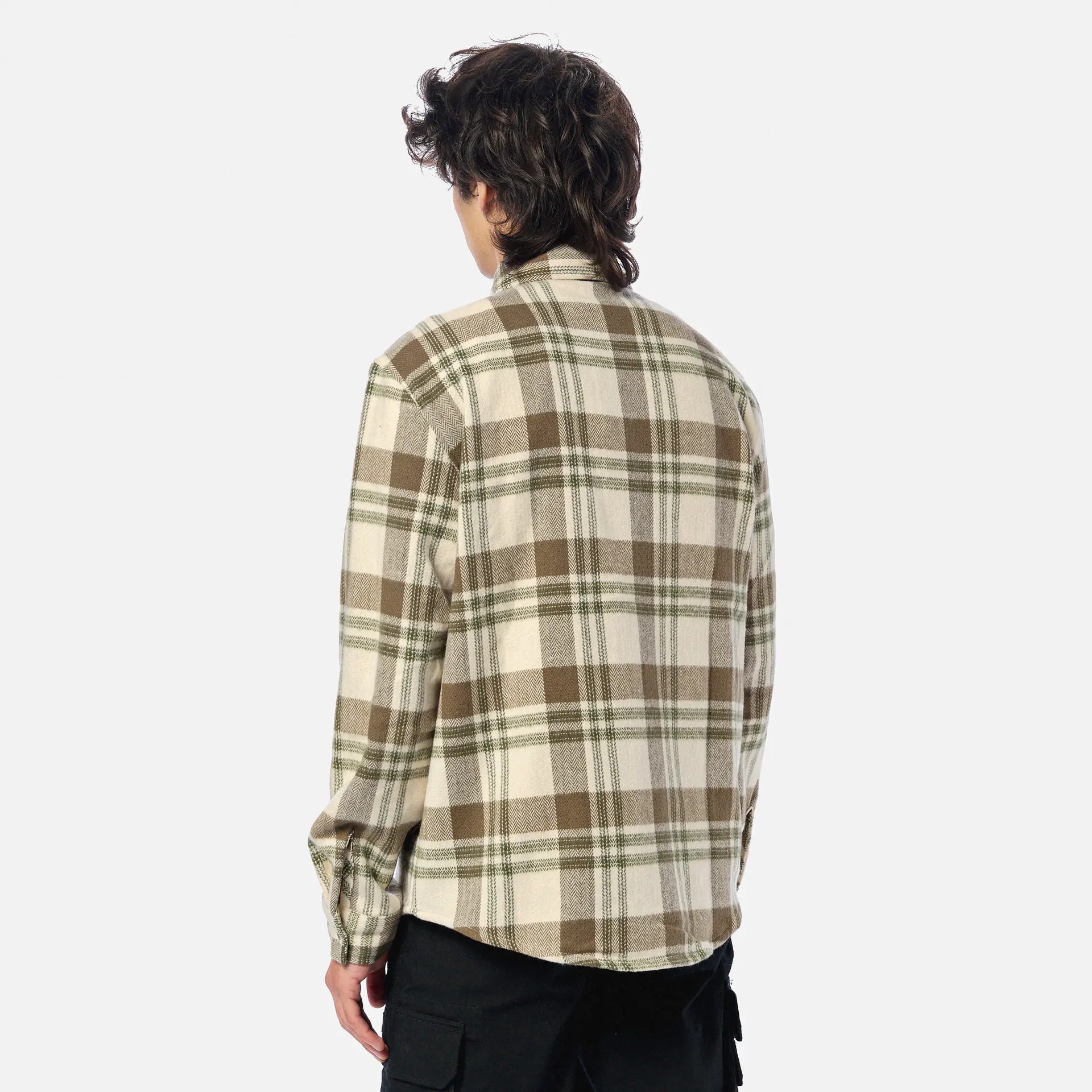 Kleinigkeit Bois Flanellson Mandela Shirt Offwhite/Brown/Croco Green