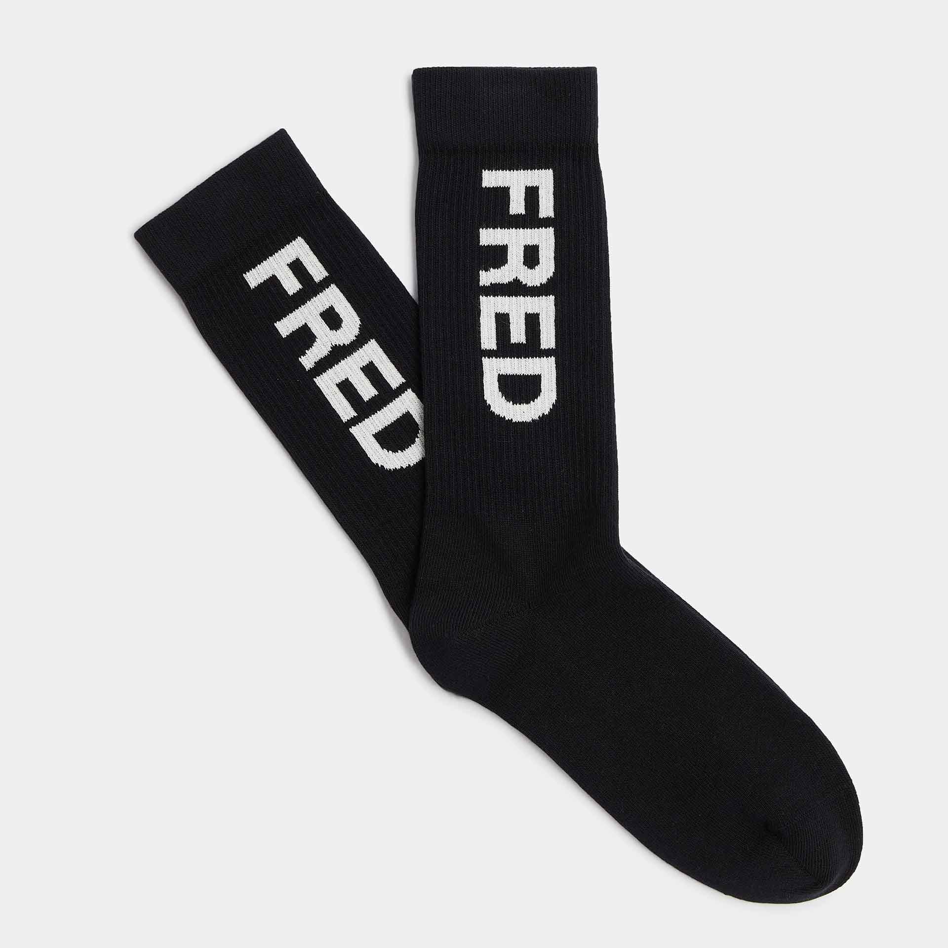 Fred Perry Branded Rib Socks Black