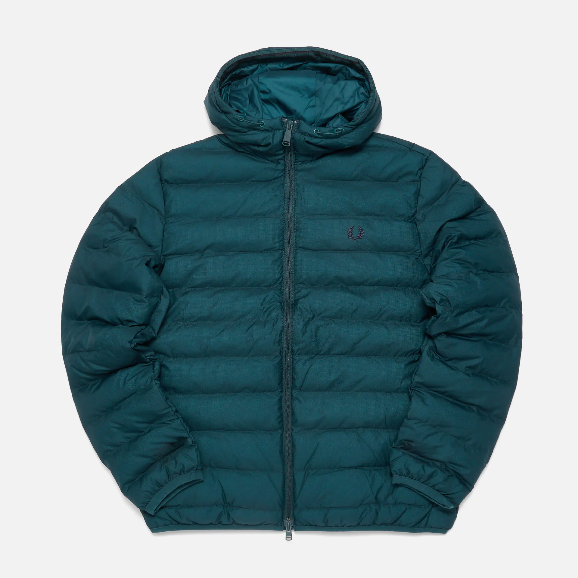 Fred Perry Hooded Insulated Jacket Petrol Blue