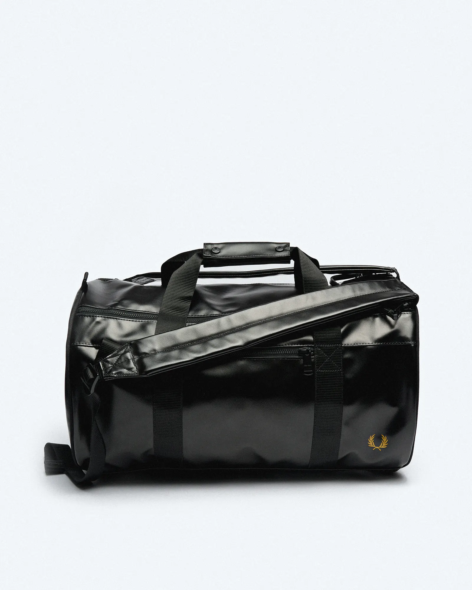 Fred Perry Tonal Barrel Backpack Black Gold