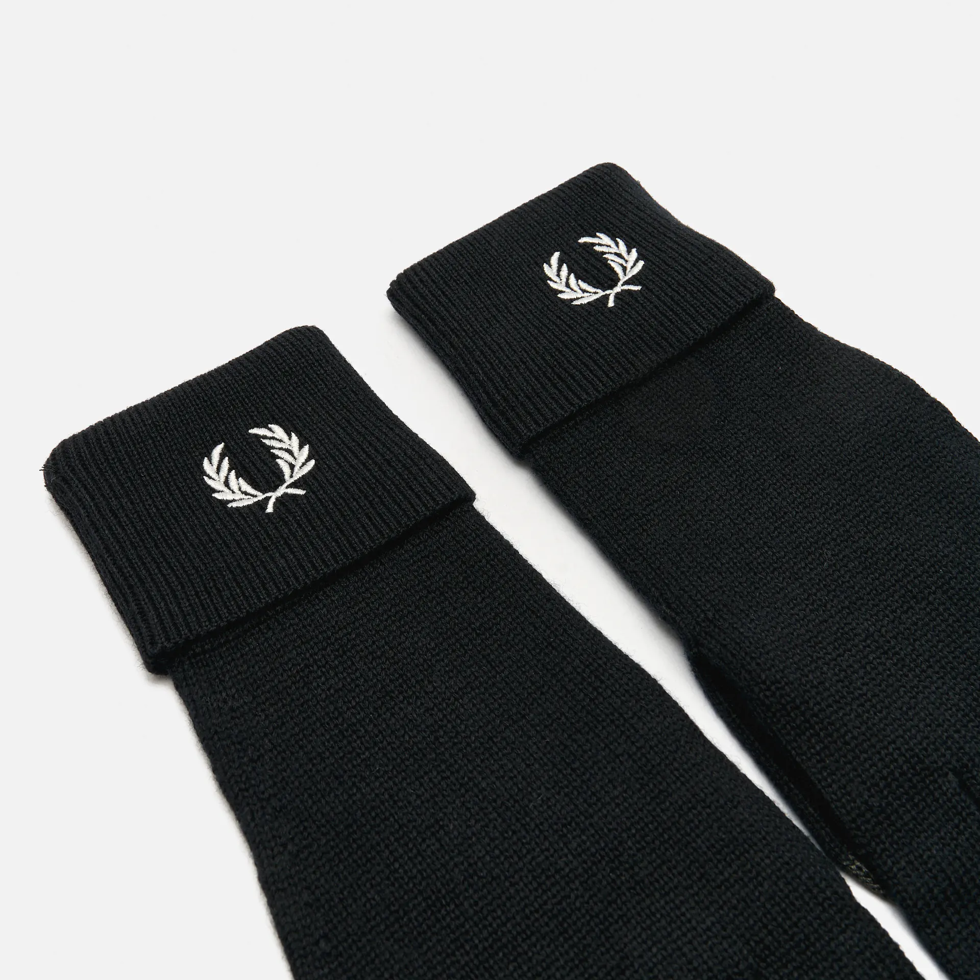 Fred Perry Classic Merino Wool Gloves Black/Snow White