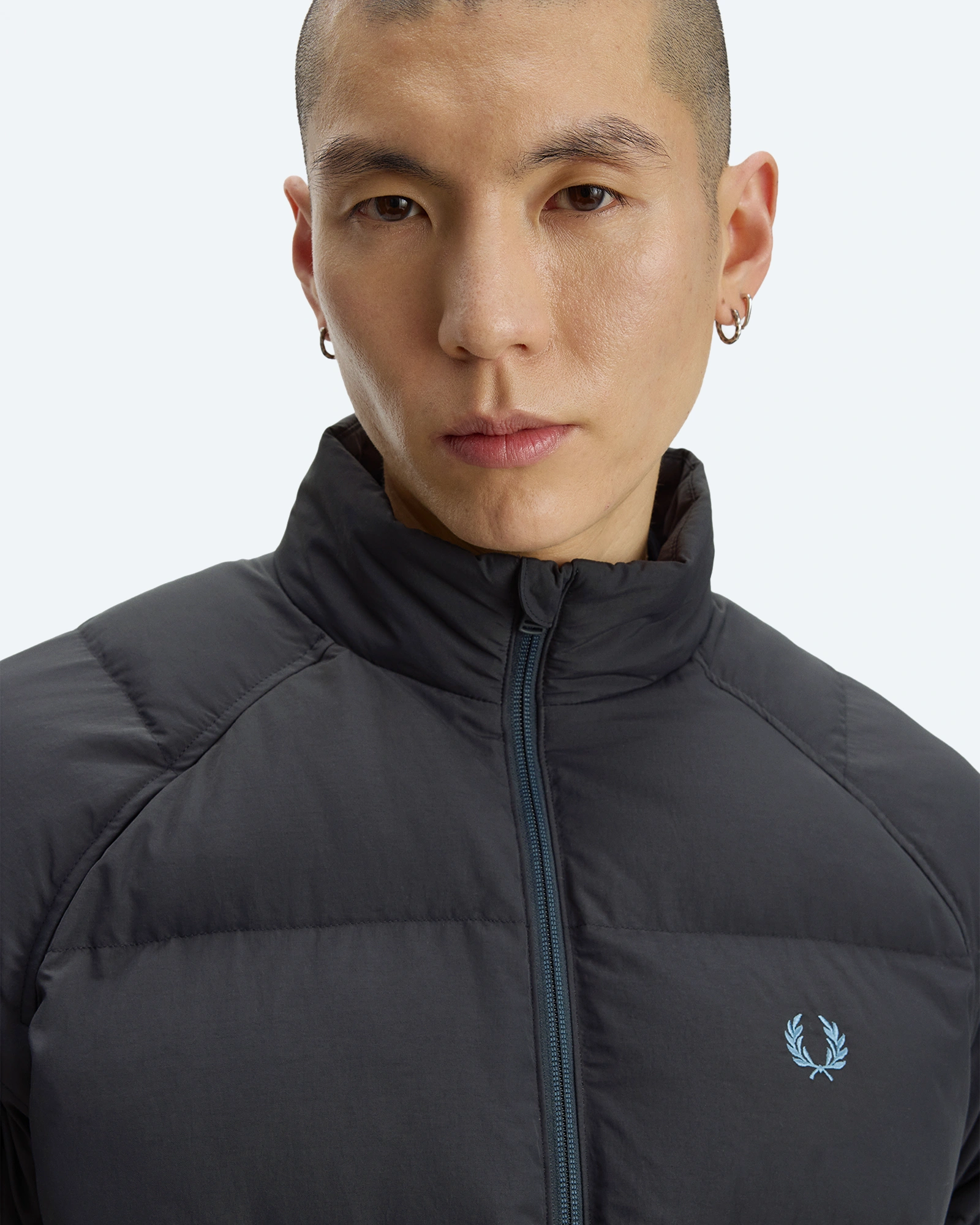 Raglan Sleeve Padded Jacket Anchor Grey