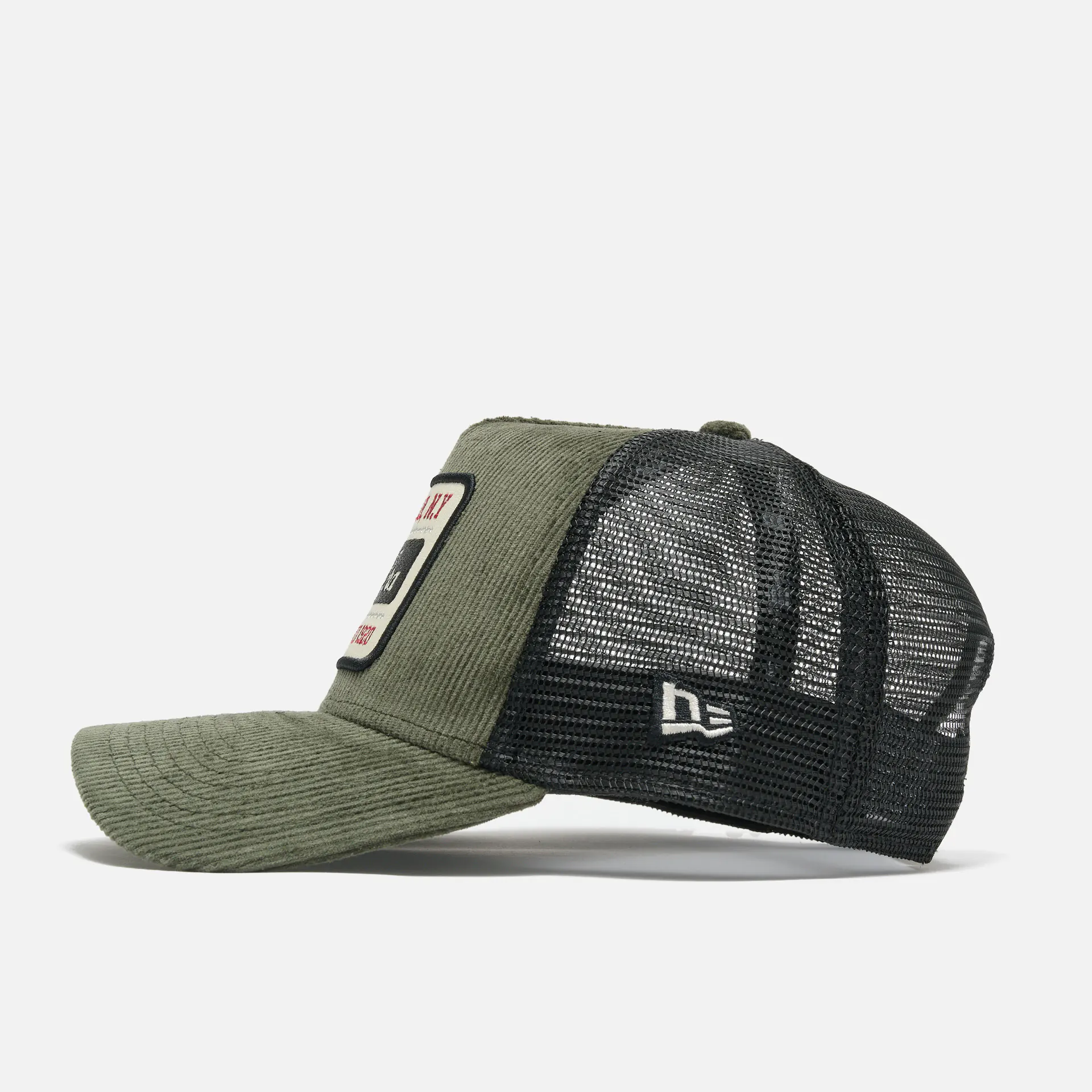 New Era Food 9Forty Cord Trucker Cap Medium Green NOVBLK
