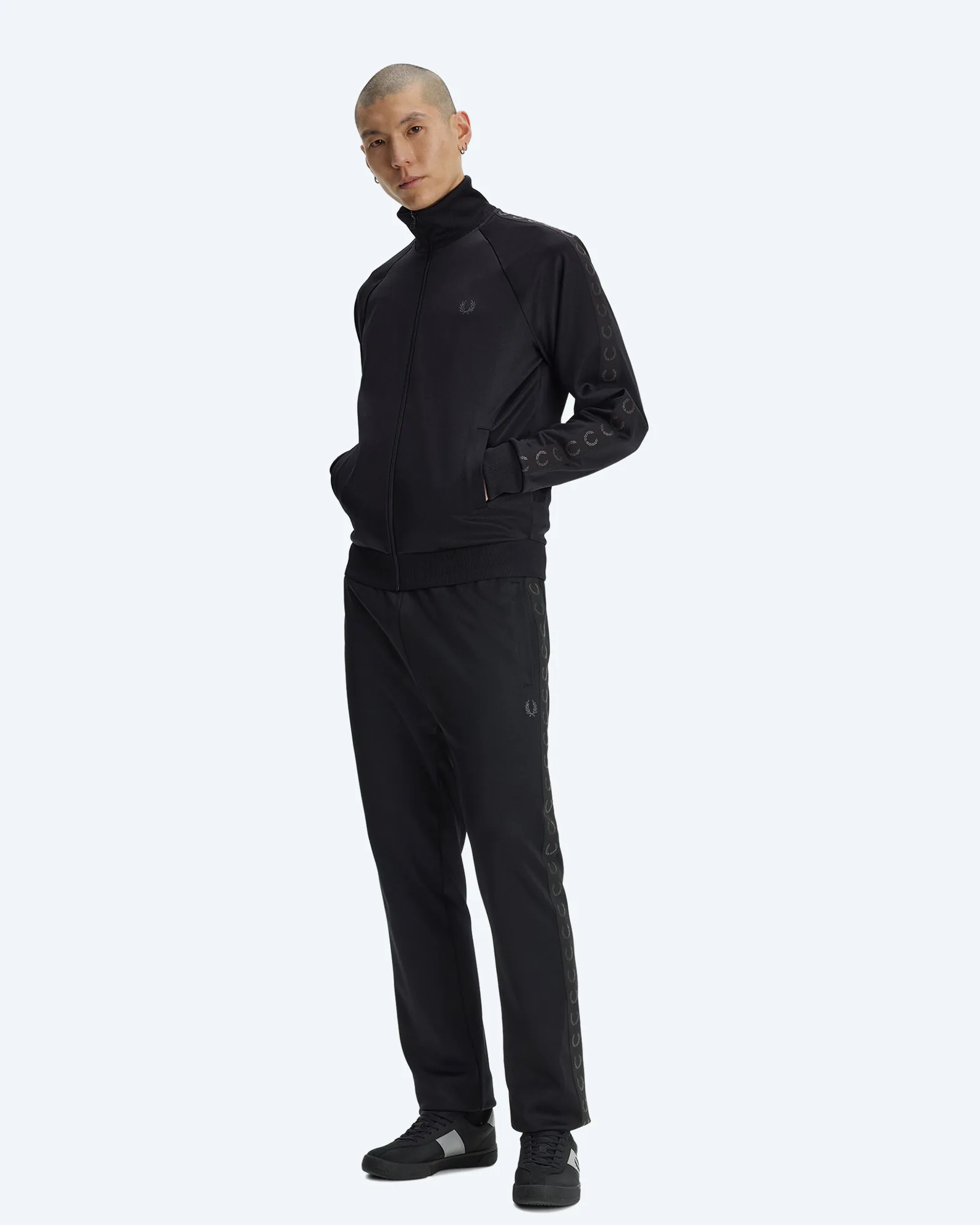 Contrast Tape Track Jacket Black