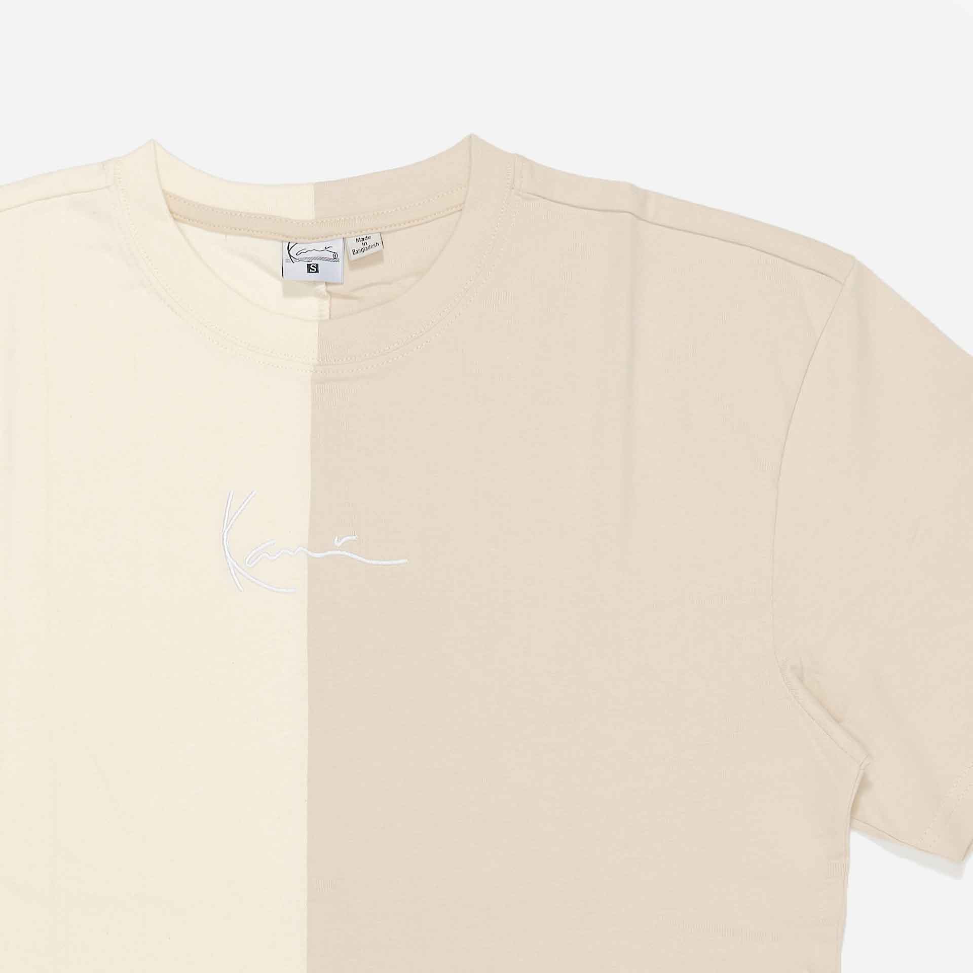Karl Kani Small Signature Split T-Shirt Off White/Light Sand