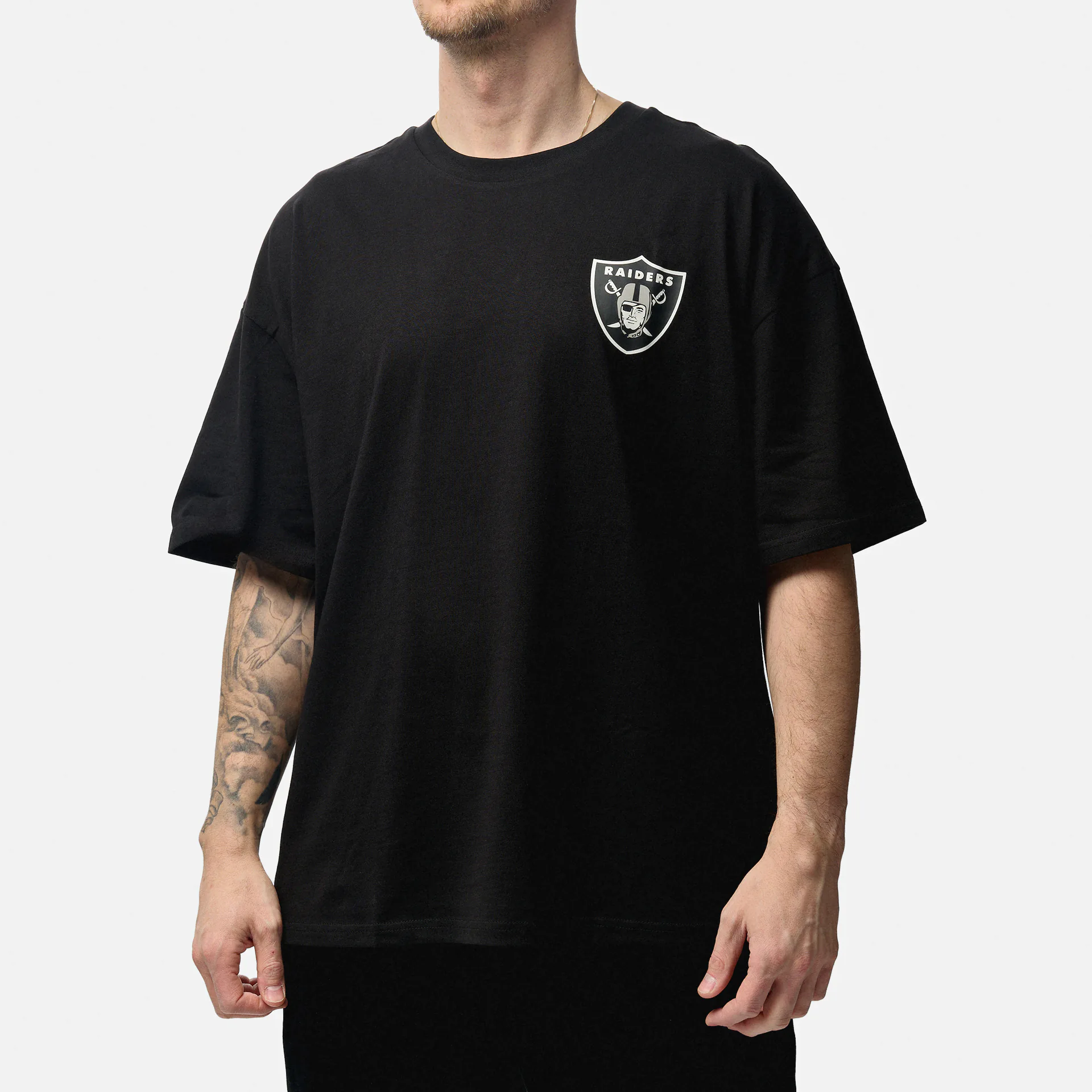New Era NFL Oakland Riders Drop Shoulders Oversized T-Shirt Black