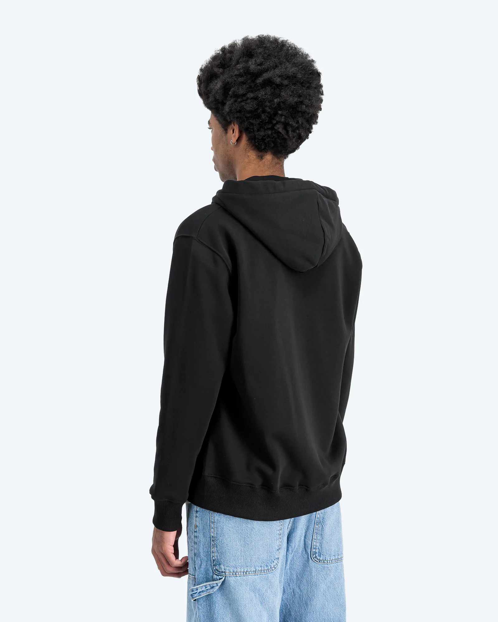 Basic Zip Hoodie Small Logo Black