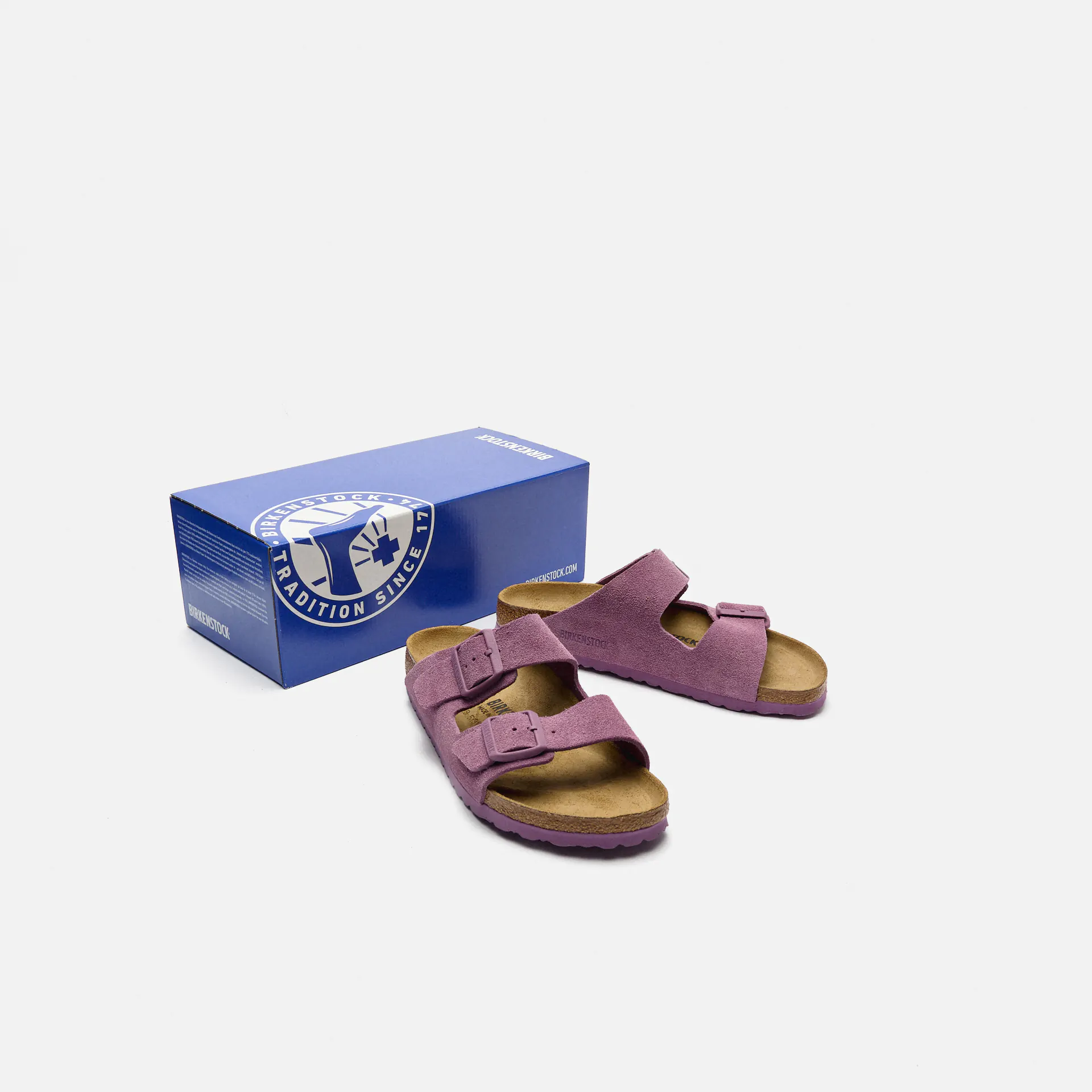 Birkenstock Arizona Suede Leather (Narrow Fit) Sandals Mauve