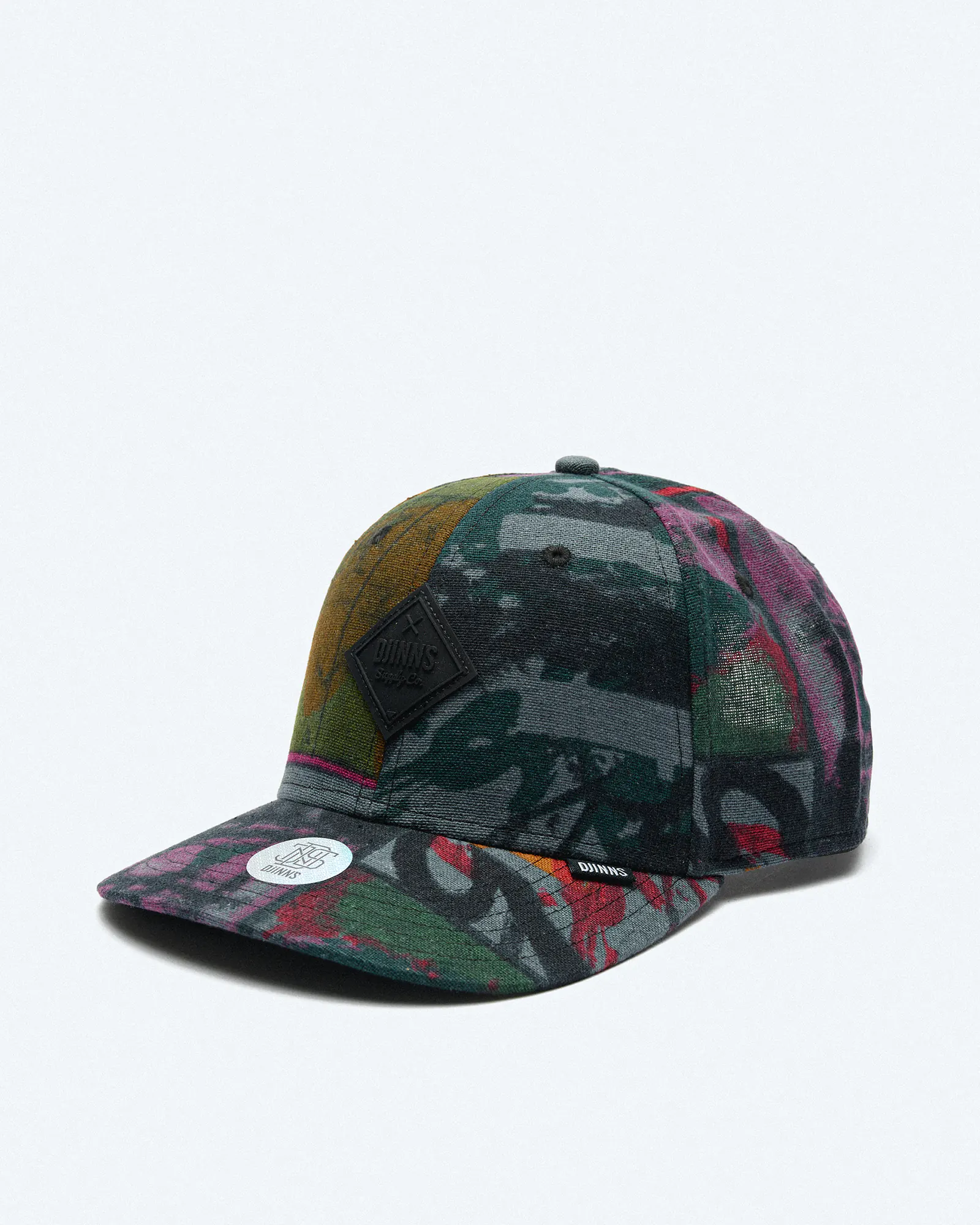 DJINNS 6 Panel TrueFit Cap ArtyAbstract Green/Wine DJINNS 6 Panel TrueFit Cap ArtyAbstract Green/Wine