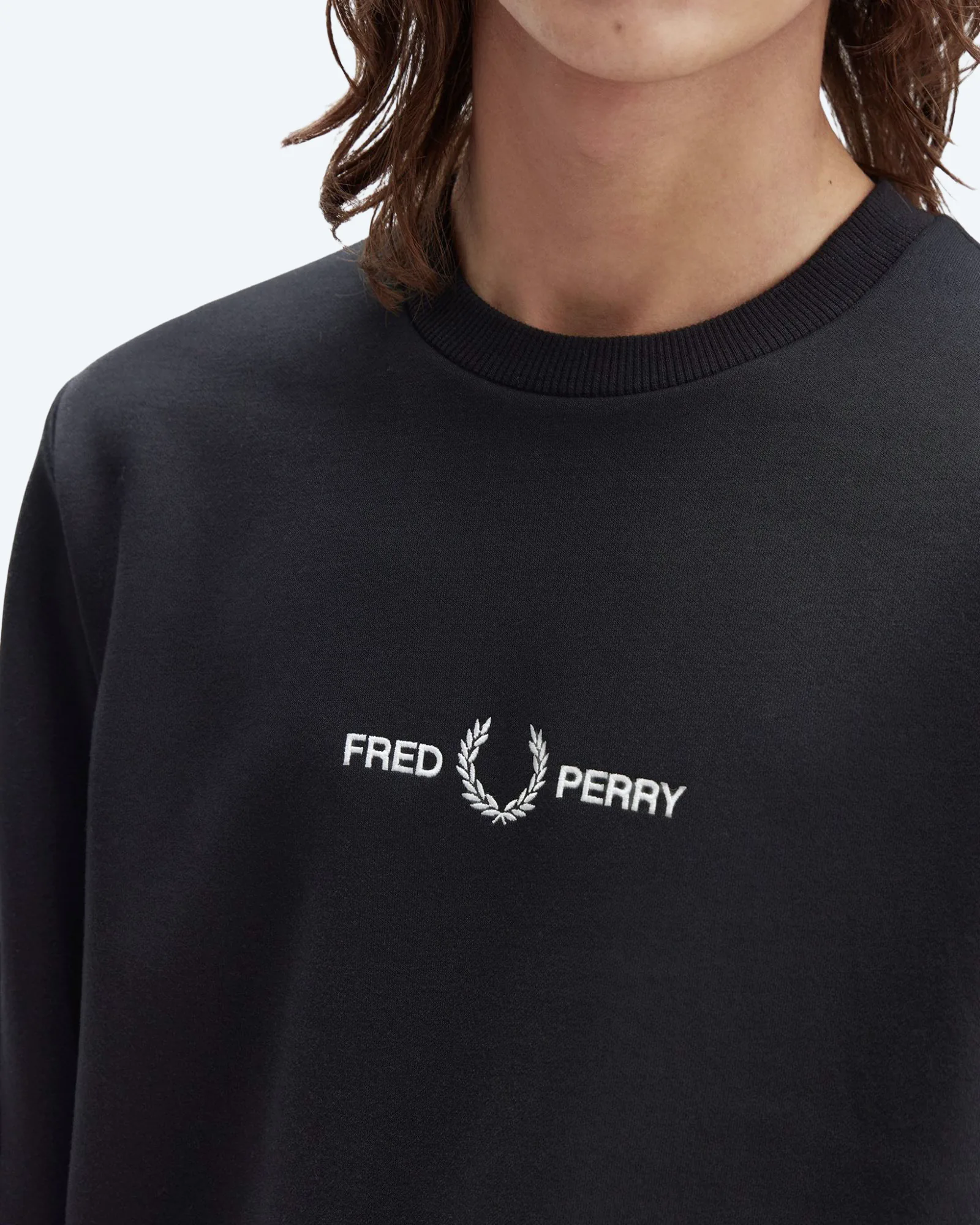 Fred Perry Embroidered Sweatshirt Black