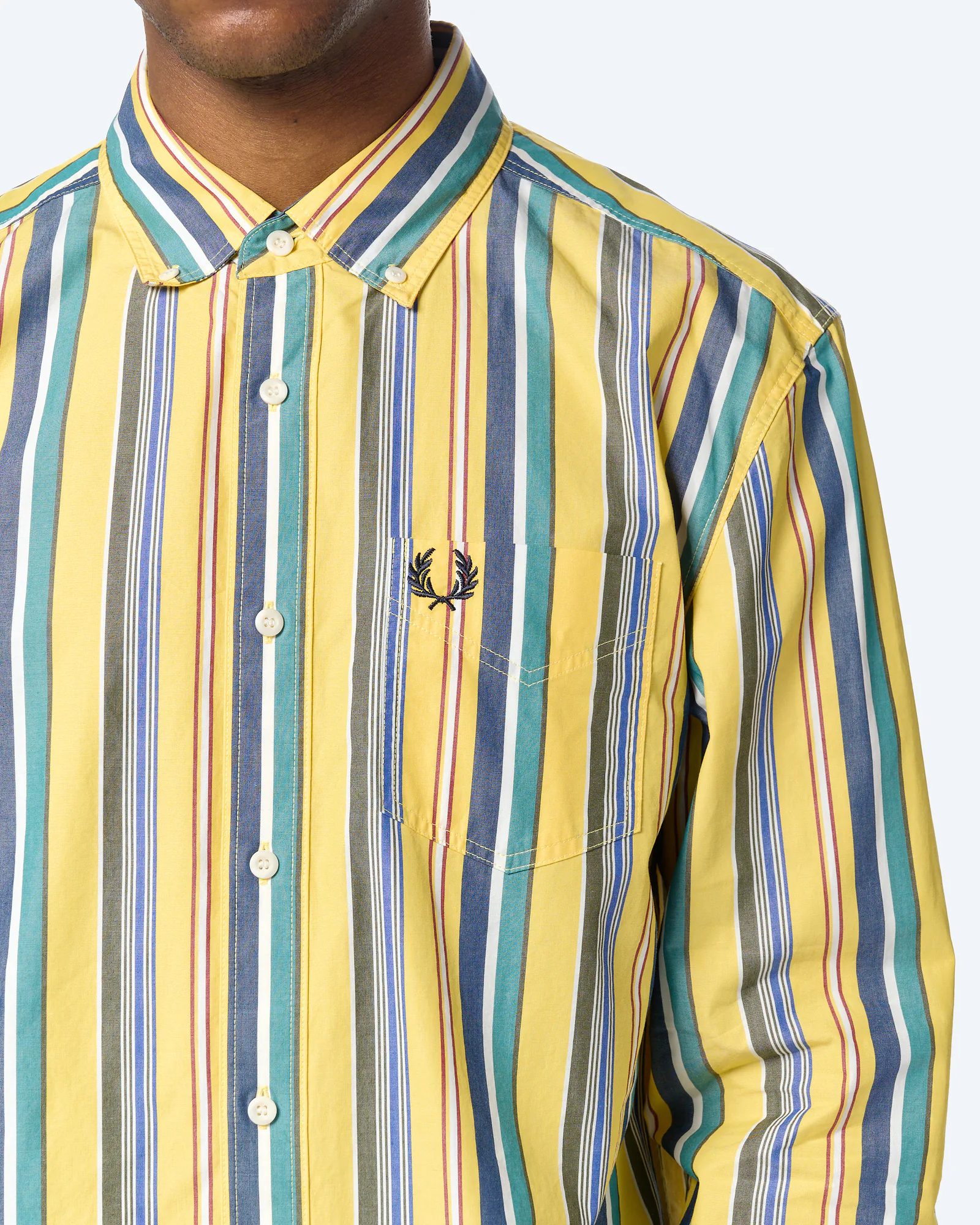 Fred Perry Relaxed Stripe Shirt Lemon Barley