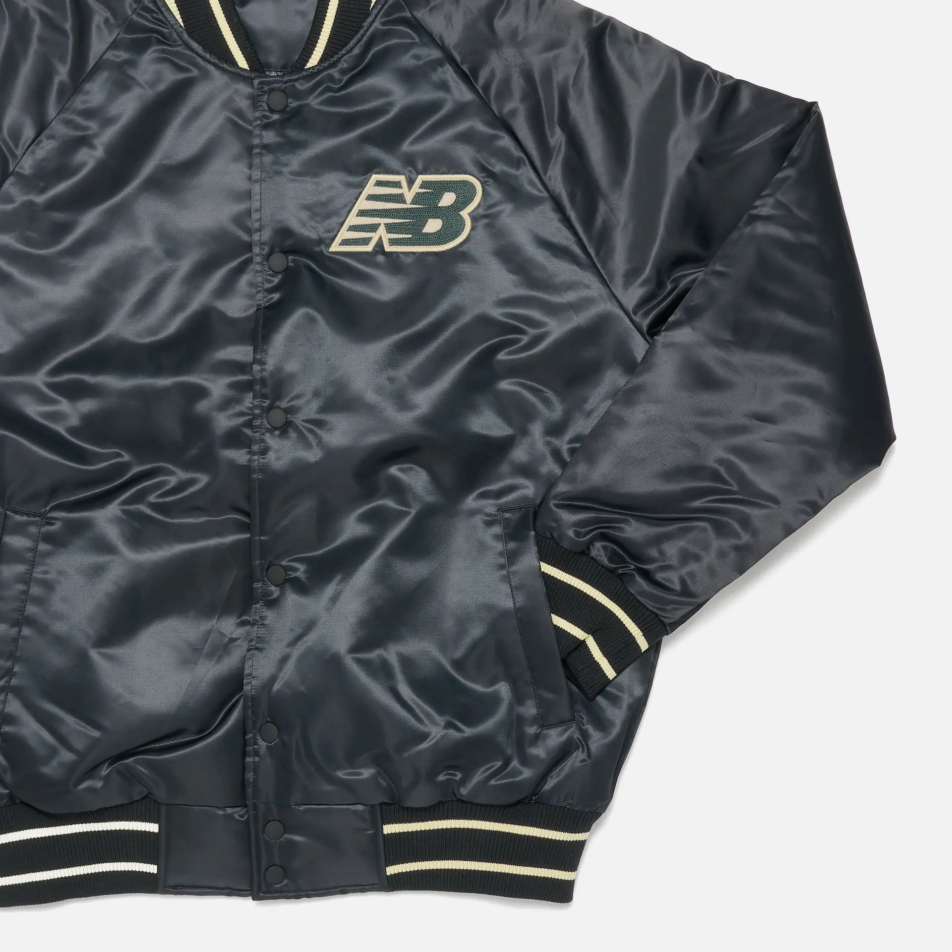 New Balance Athletics Varsity Satin Bomber Jacket Black