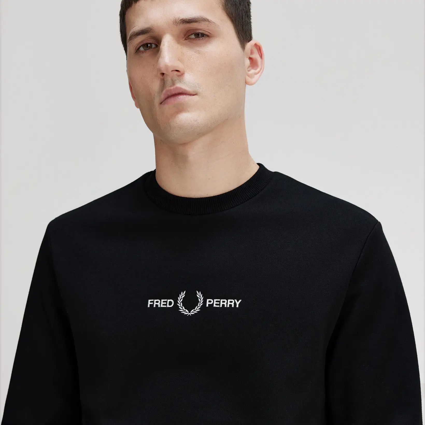 Fred Perry Embroidered Sweatshirt Black