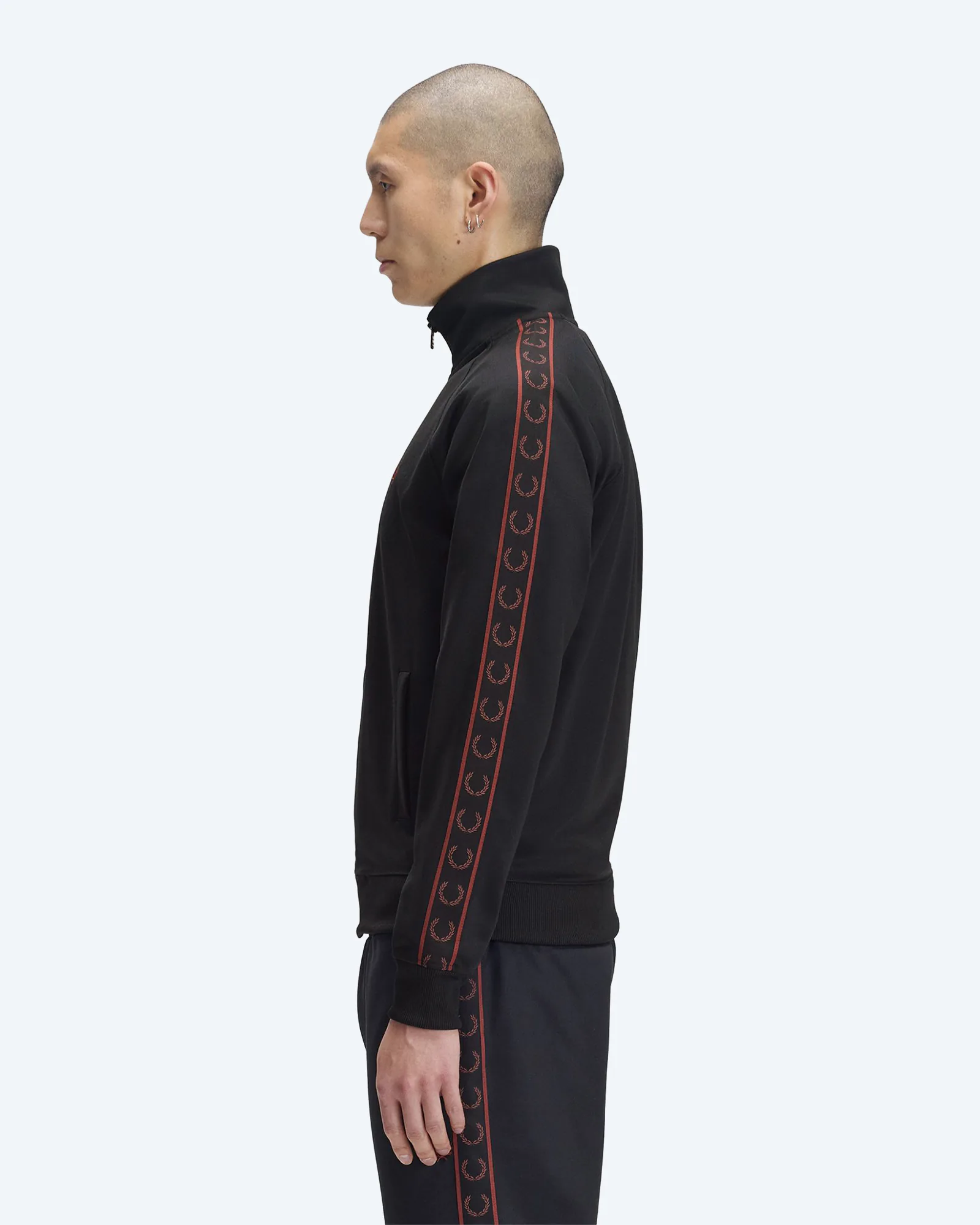Contrast Tape Track Jacket Black